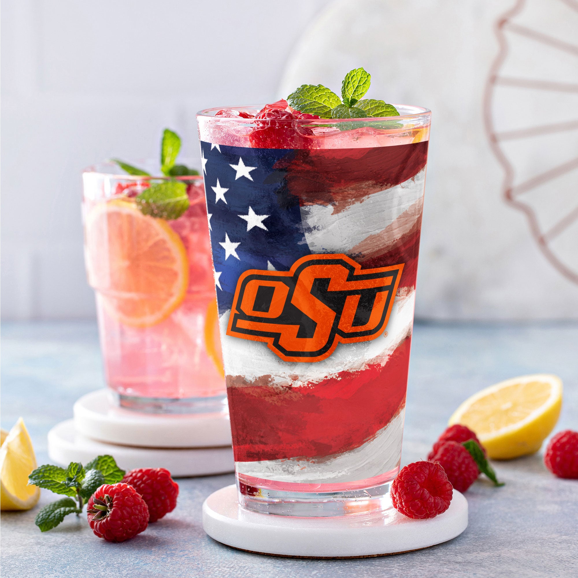 Oklahoma State Cowboys Two-Pack 16oz. Americana Pint Glass Set