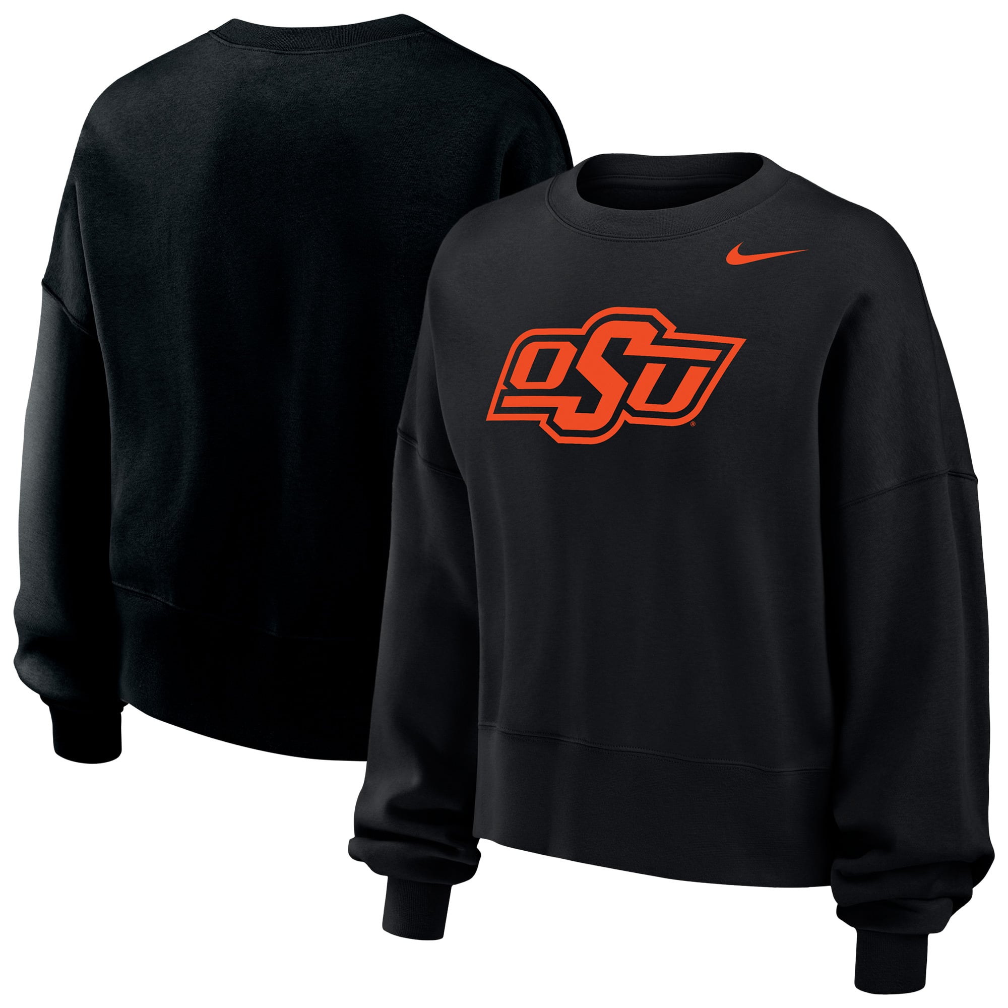 Sweat-shirt polaire Nike Phoenix pour femme, noir, Oklahoma State Cowboys