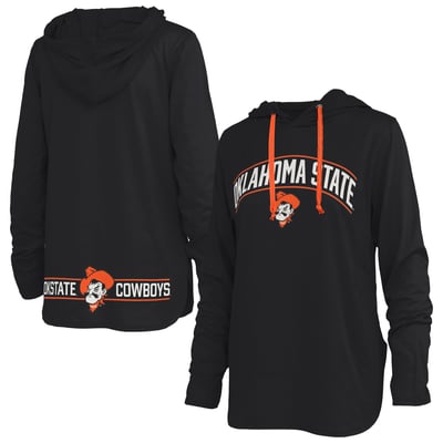 Oklahoma State Cowboys Pressbox Women's Allie Long Sleeve Hooded T-Shirt - Black
