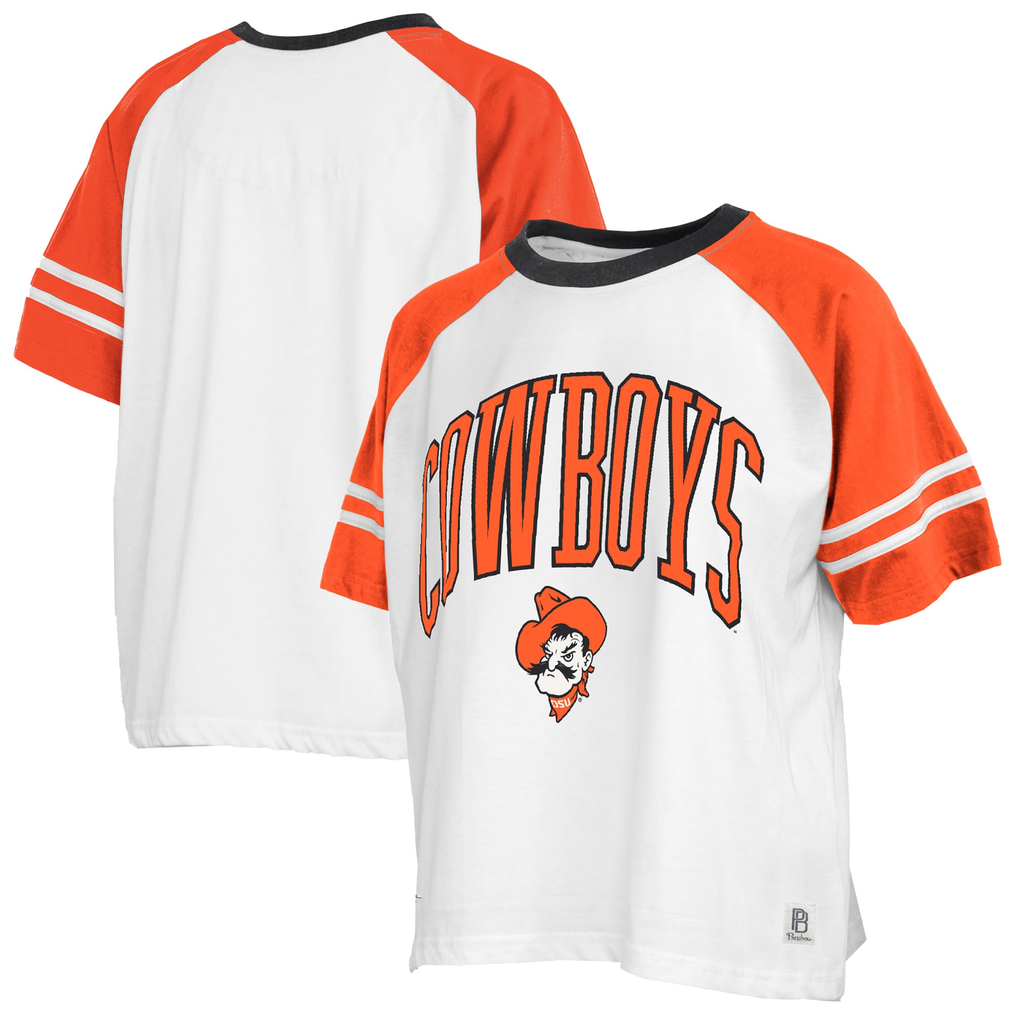 Women's Pressbox White Oklahoma State Cowboys Sky Colorblock T-Shirt