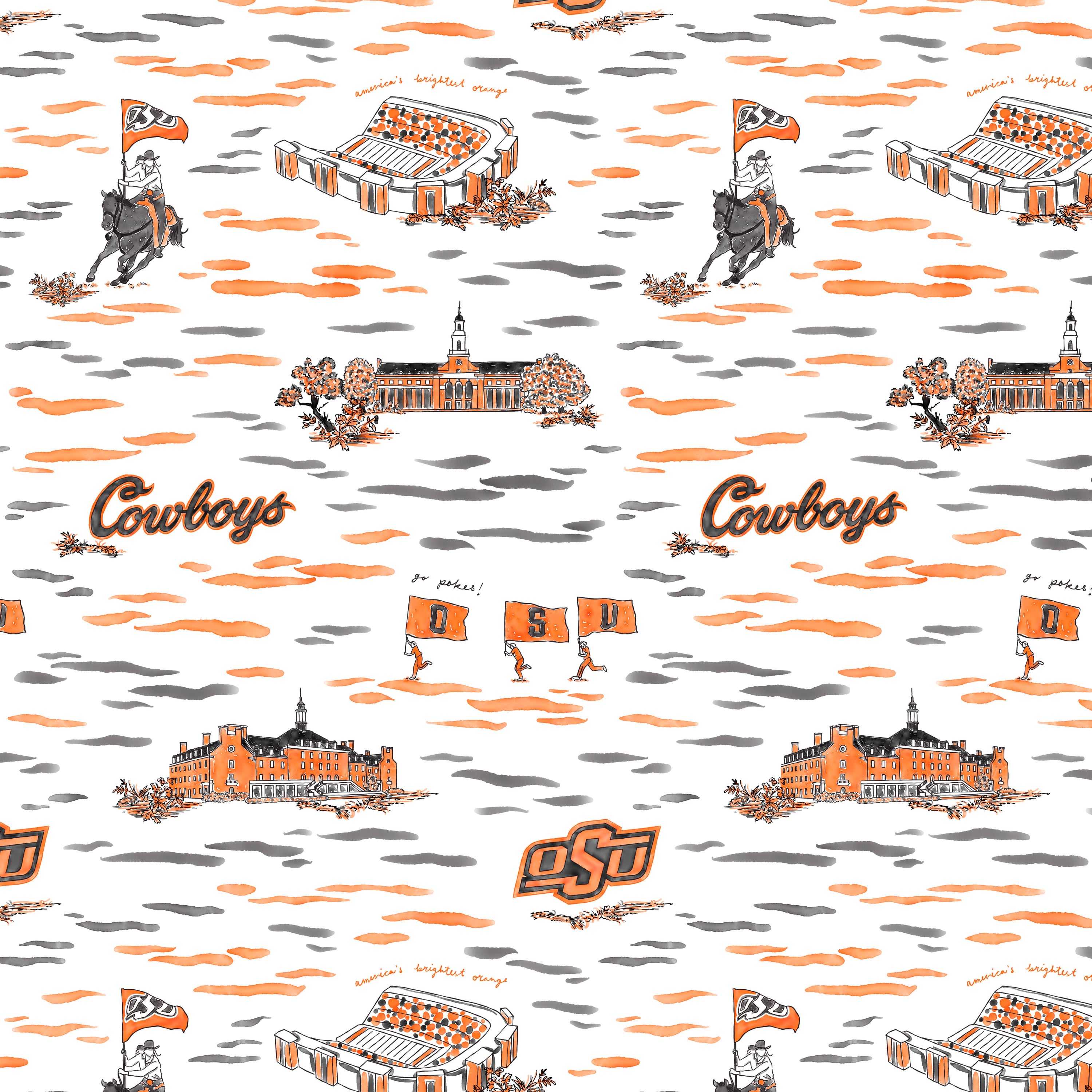 Women's Smith & Quinn White Oklahoma State Cowboys Toile Molly Skort