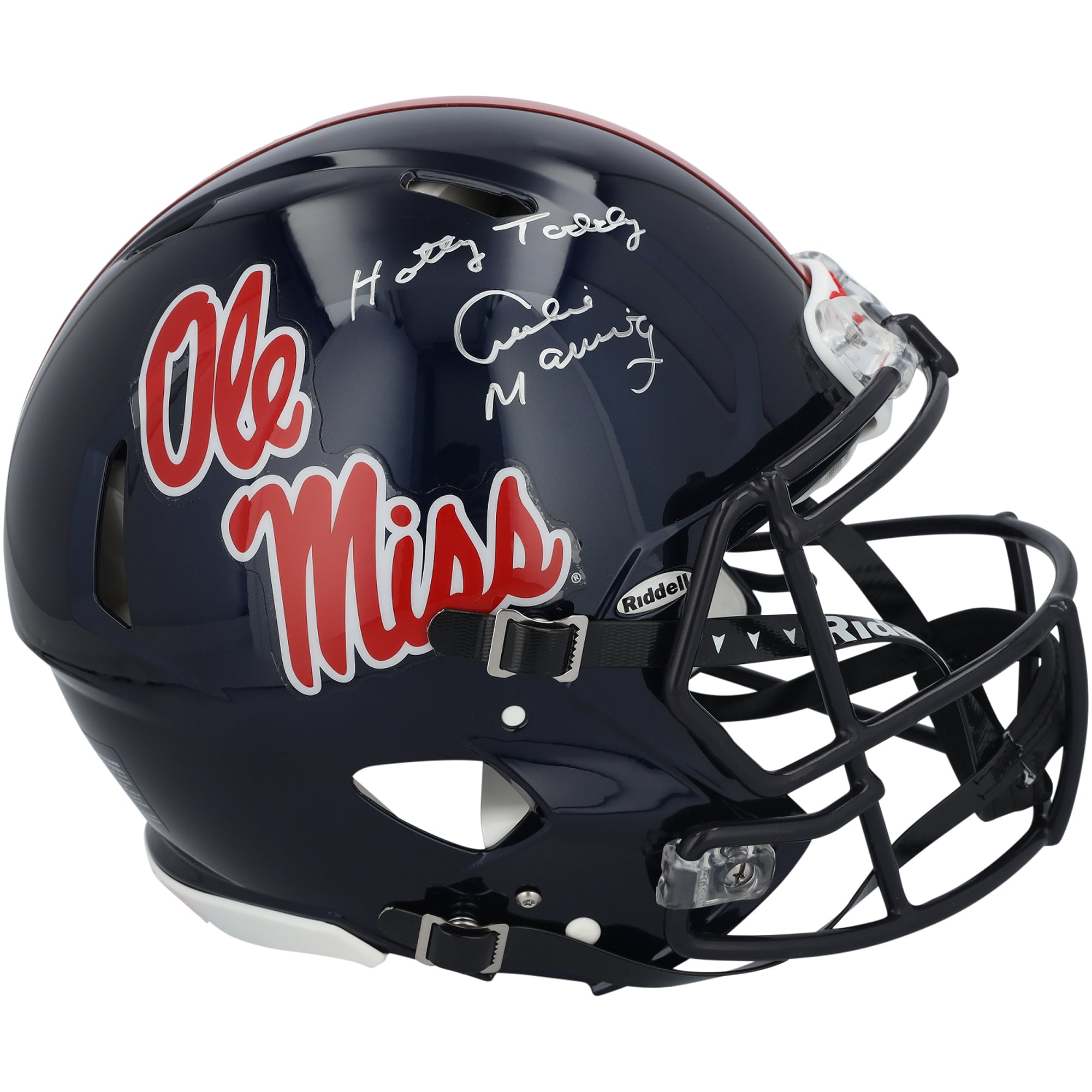 Archie Manning Ole Miss Rebels Autographed Riddell Navy Speed Authentic Helmet with "Hotty Toddy" Inscription