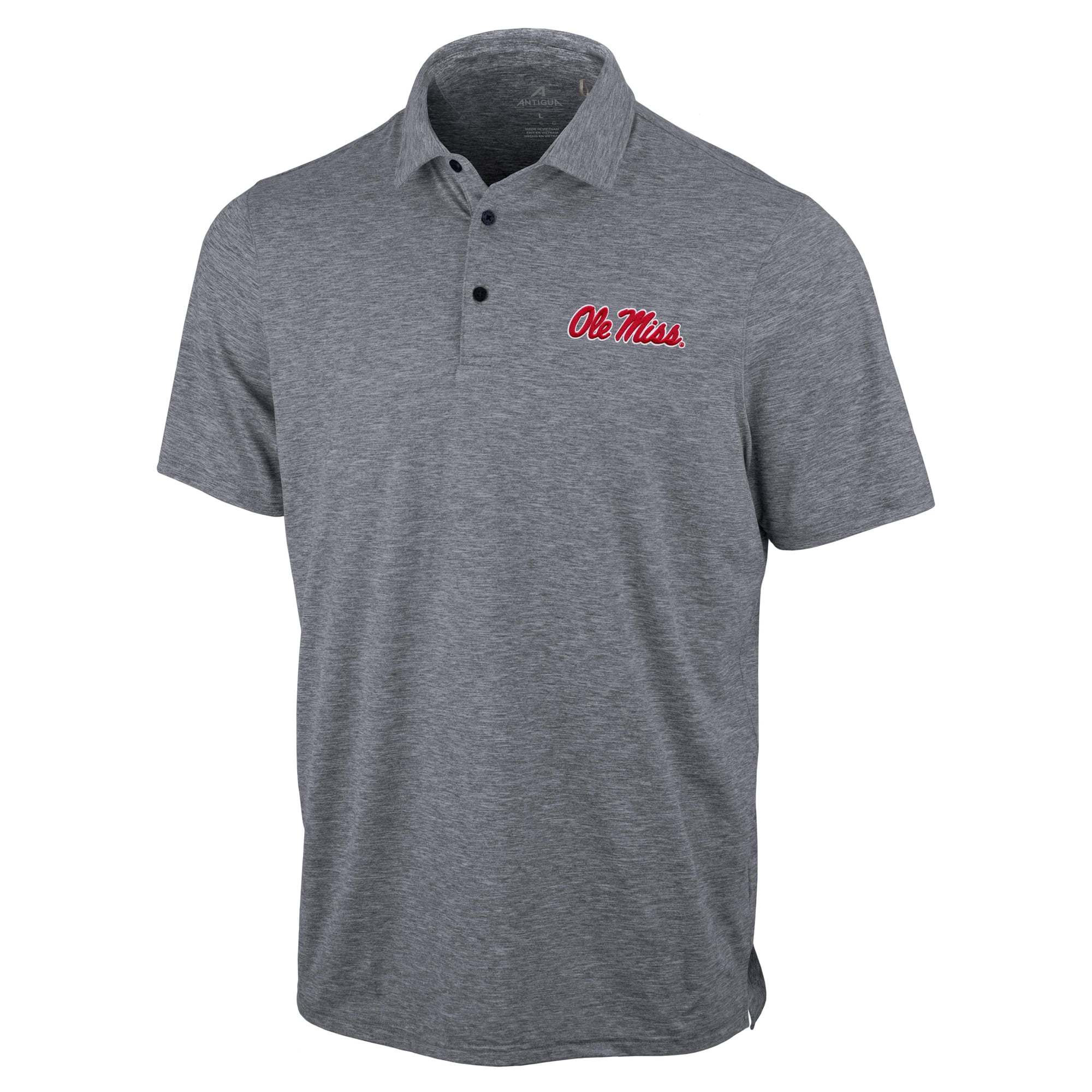 Men's Antigua Heather Gray Ole Miss Rebels Static Polo