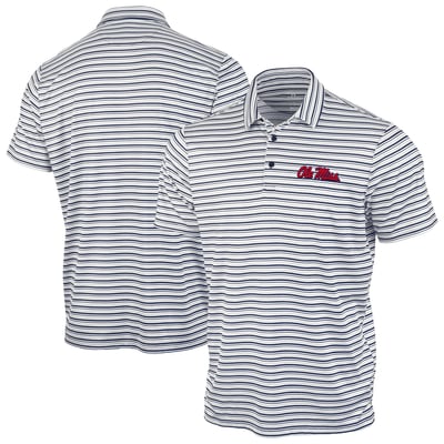 Polo Ole Miss Rebels Antigua à rayures spatiales - Bleu marine