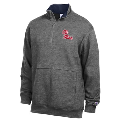  Ole Miss Rebels Champion Fleece Quarter-Zip Pullover - Charcoal