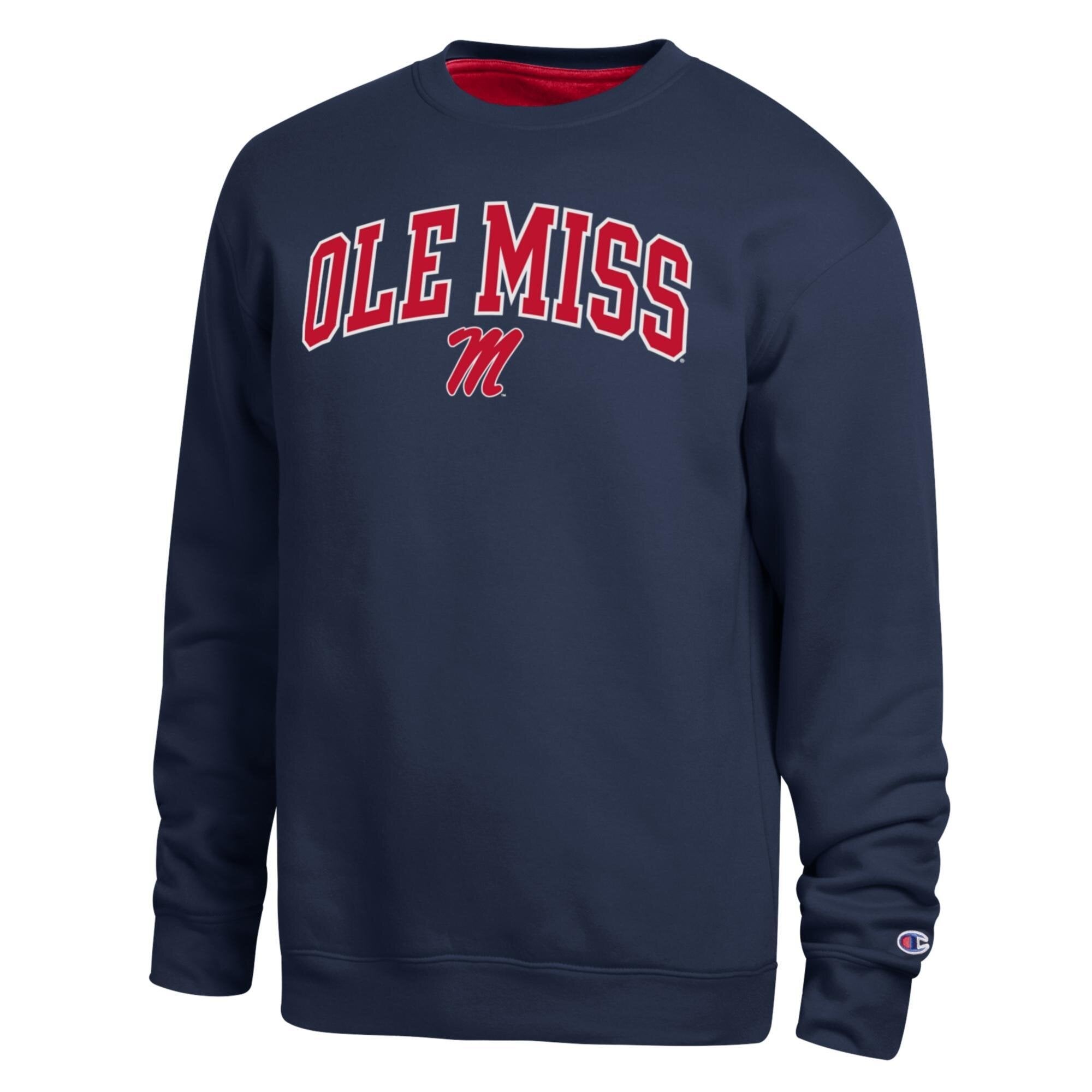 Men's Champion  Navy Ole Miss Rebels Arch Sweatshirt