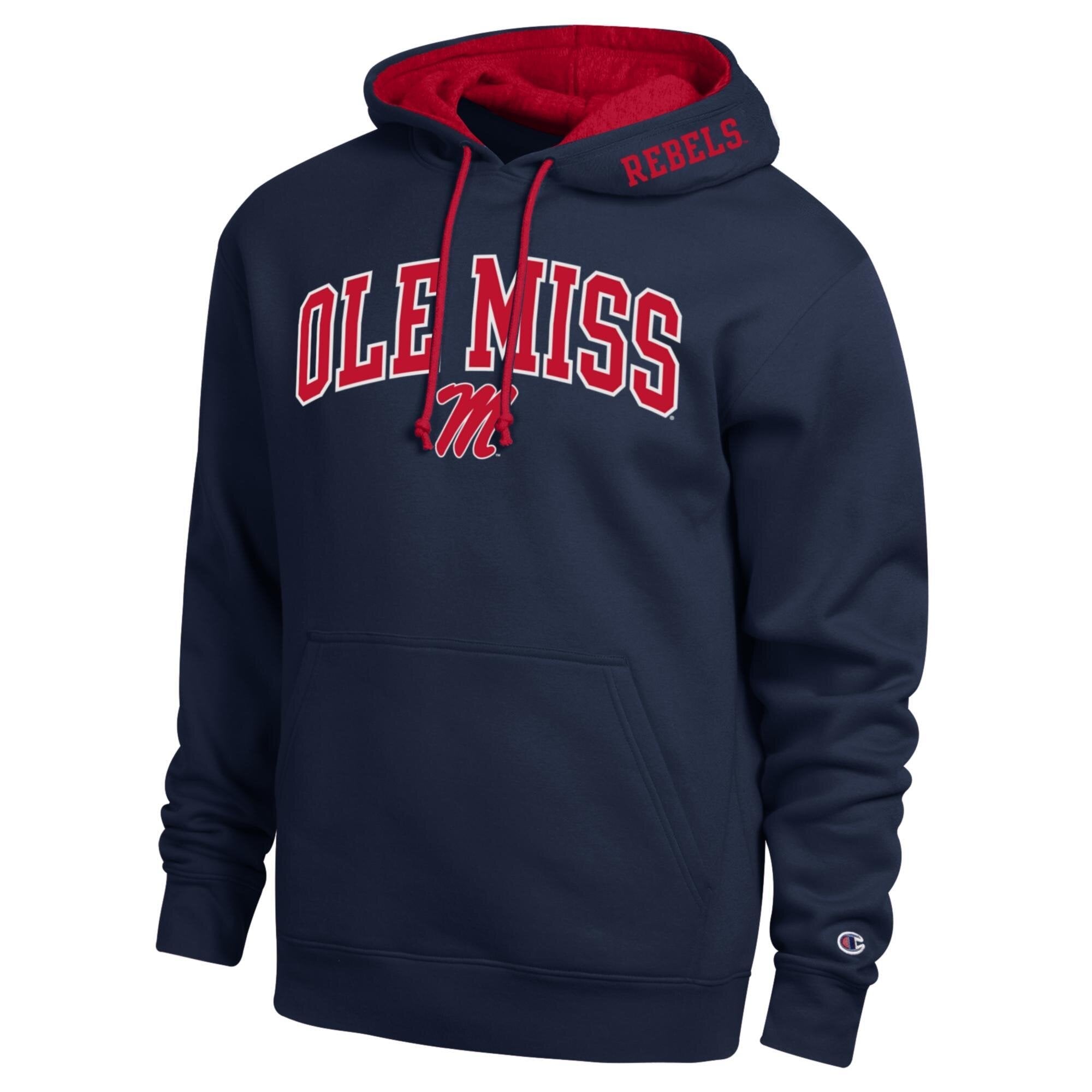 Sweat à capuche en sergé Champion blanc Ole Miss Rebels Arch Tackle pour homme