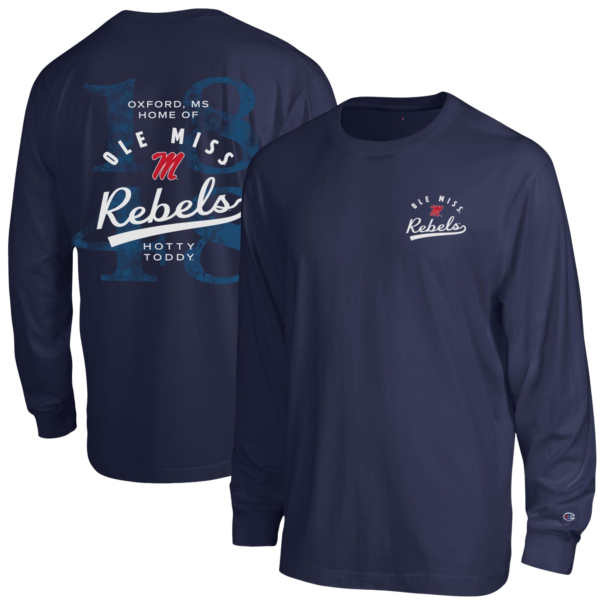 Men's Champion Navy Ole Miss Rebels Laminated All-Star Long Sleeve T-Shirt