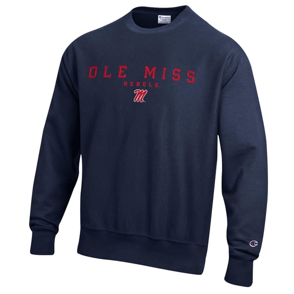 Ole Miss Rebels Champion Relentless Reverse Weave Sweatshirt - Navy