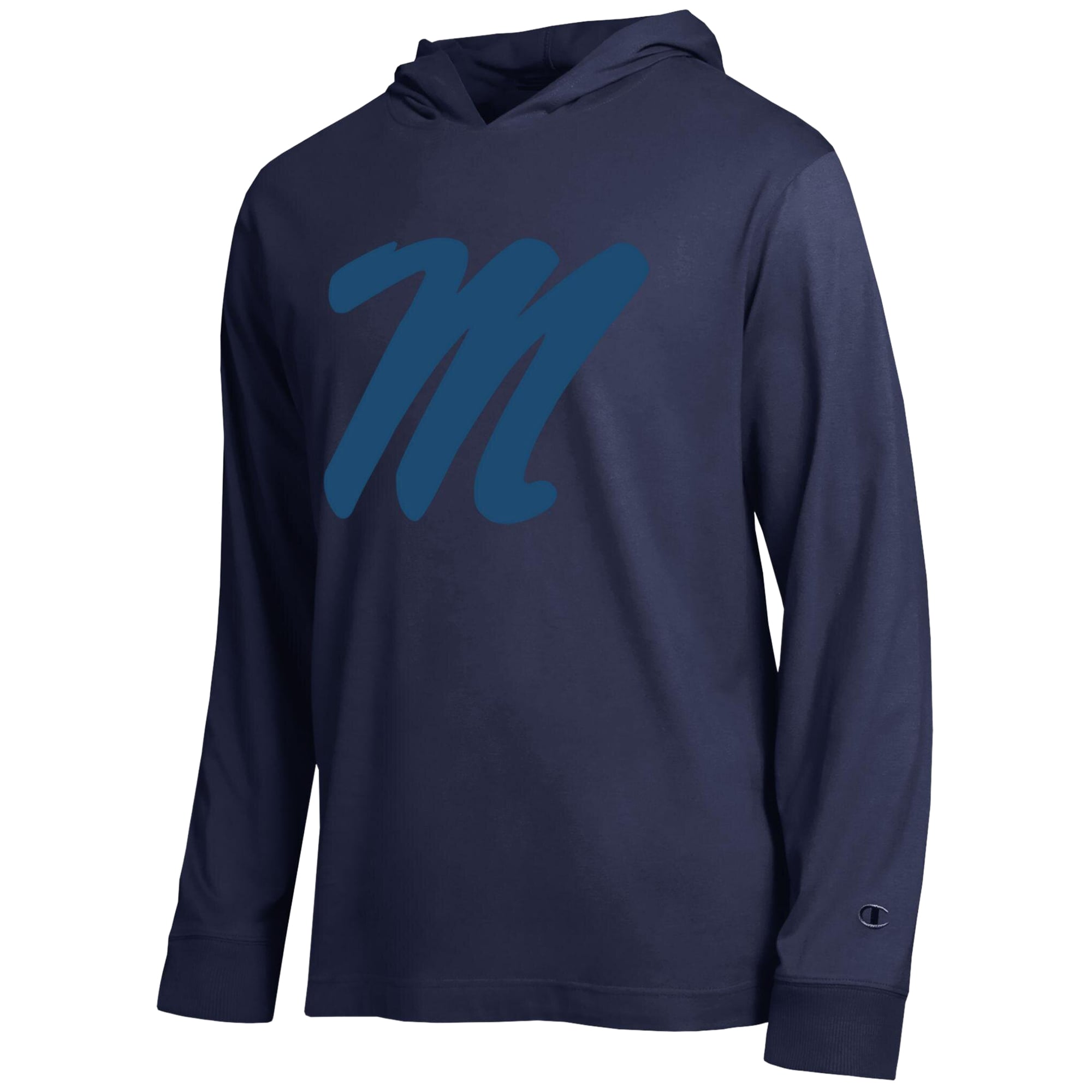 Men's Champion Navy Ole Miss Rebels Tonal All-Star Long Sleeve Hooded T-Shirt