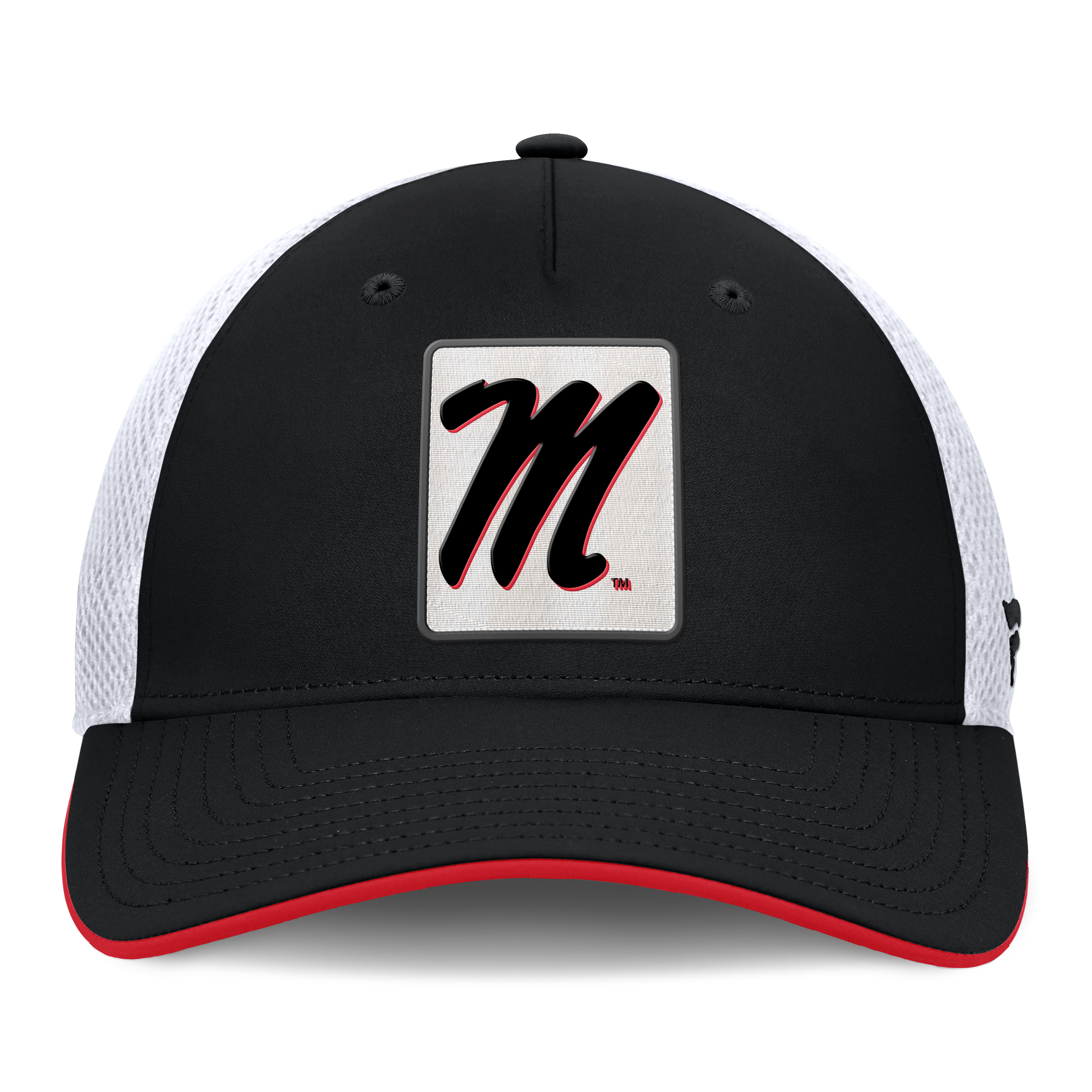Men's Fanatics Black Ole Miss Rebels 5-Panel Matter Flex Hat