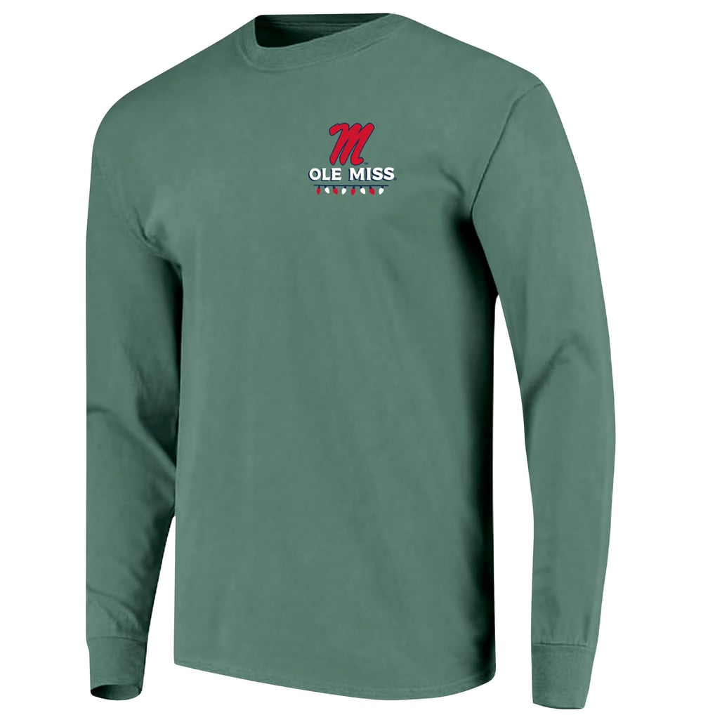 Men's Green Ole Miss Rebels Comfort Colors Merry Christmas Tree Long ...