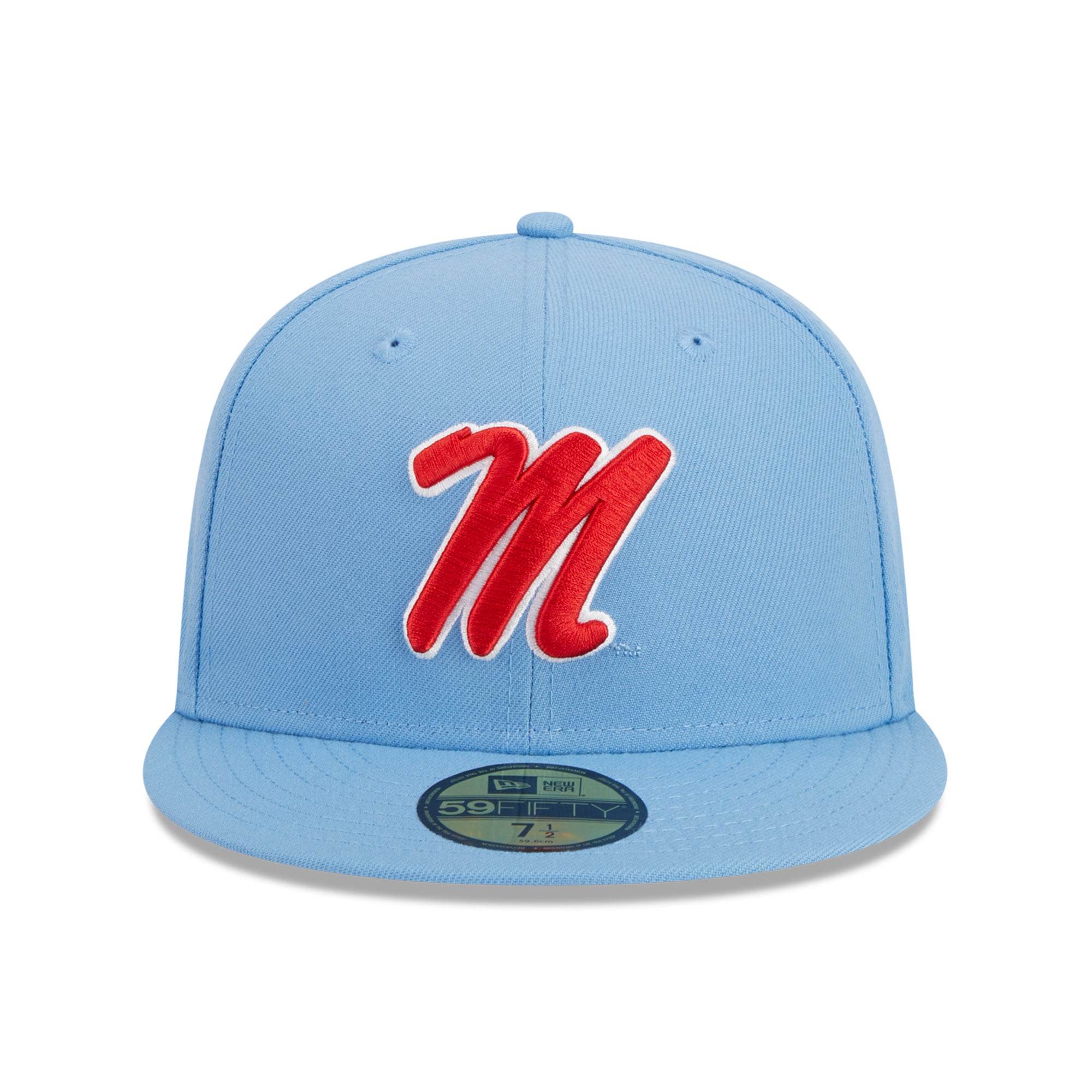 Men's New Era Powder Blue Ole Miss Rebels Core 59FIFTY Fitted Hat