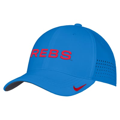 Ole Miss Rebels Nike 2026 On-Field AeroBill SwooshFlex Dri-FIT Hat - Blue