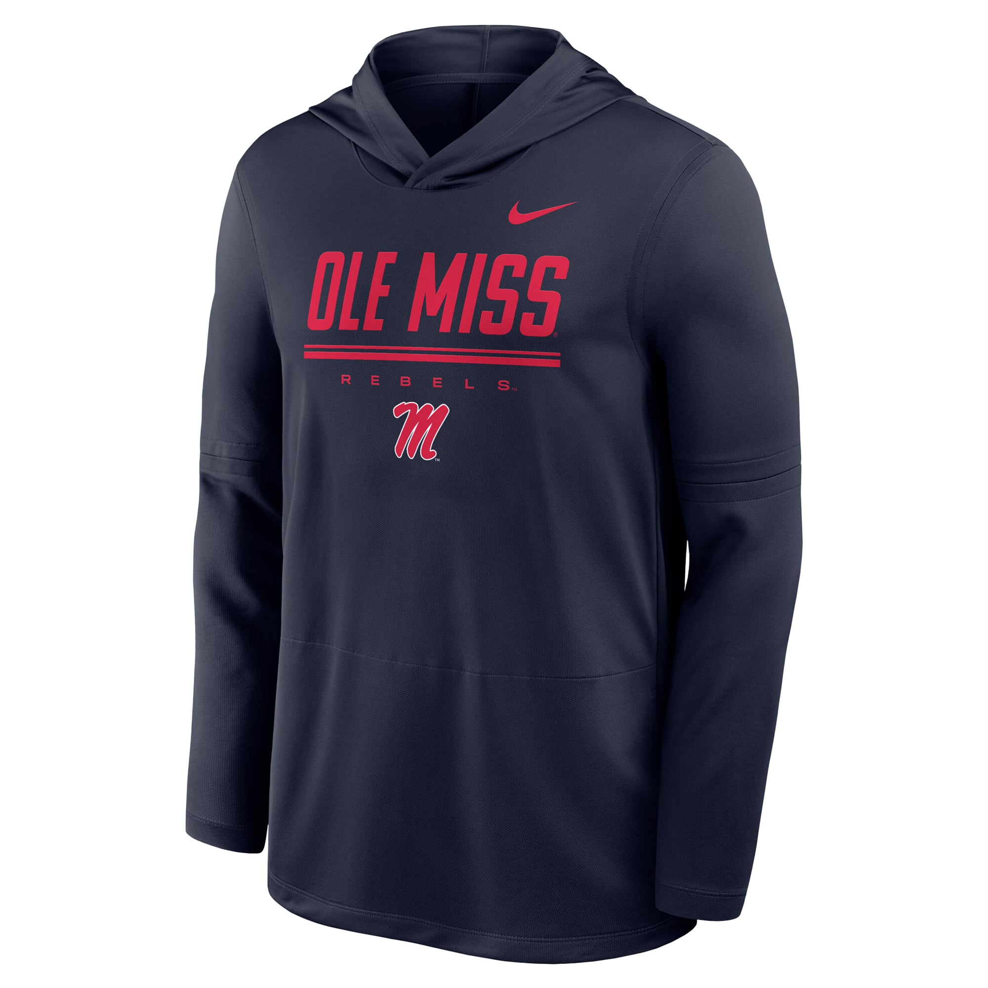 Haut à capuche léger Nike Ole Miss Rebels 2026 Sideline Dri-FIT bleu marine pour homme