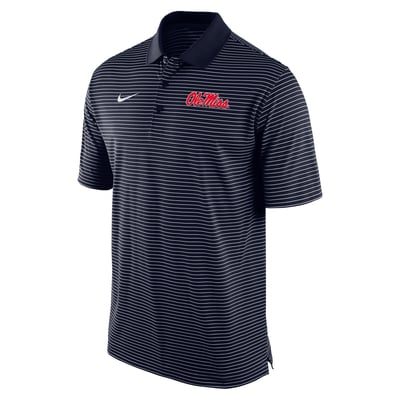 Polo rayé Nike Dri-FIT Tour des Ole Miss Rebels - Bleu marine
