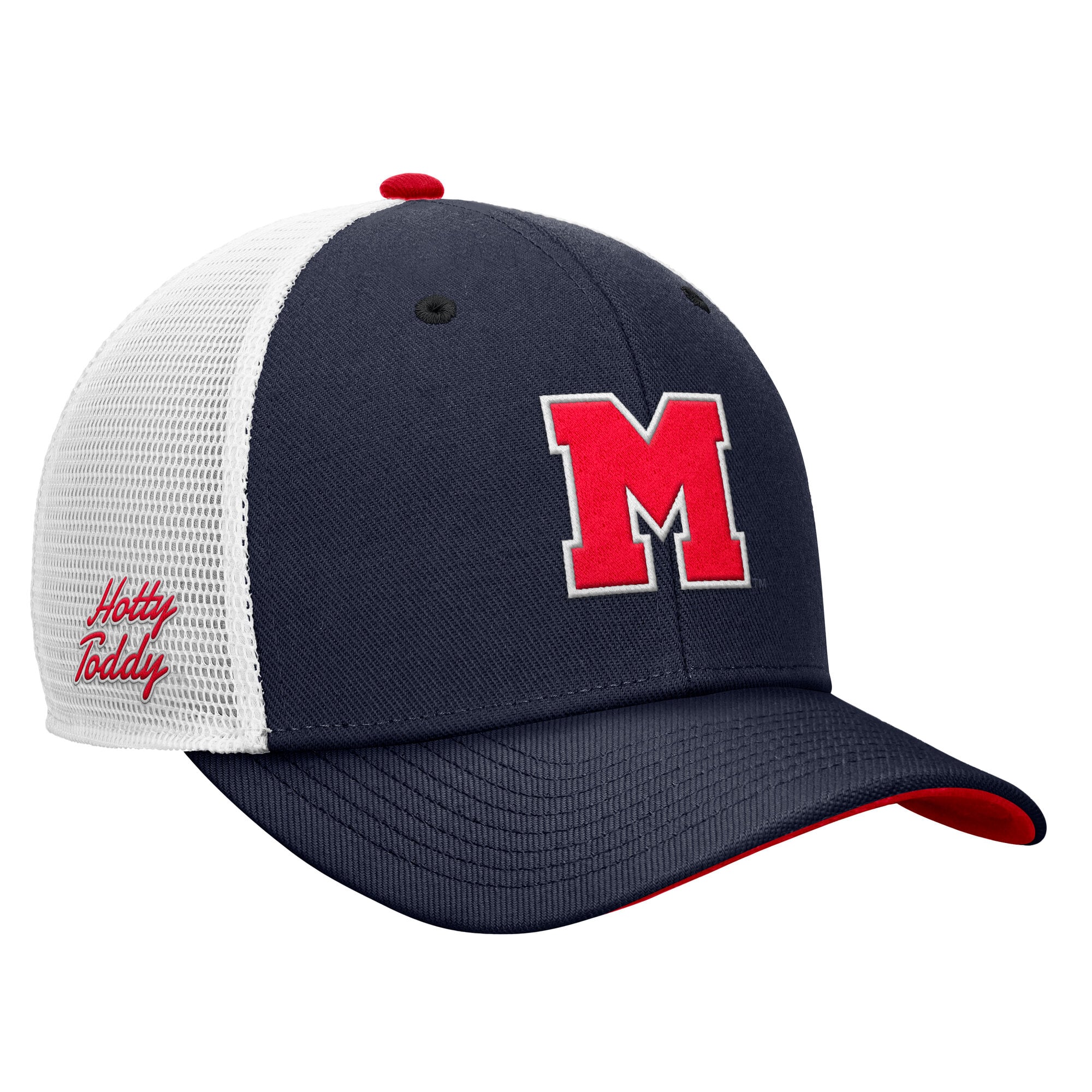 Casquette trucker ajustable Nike Ole Miss Rebels Legacy Mascot bleu marine pour homme