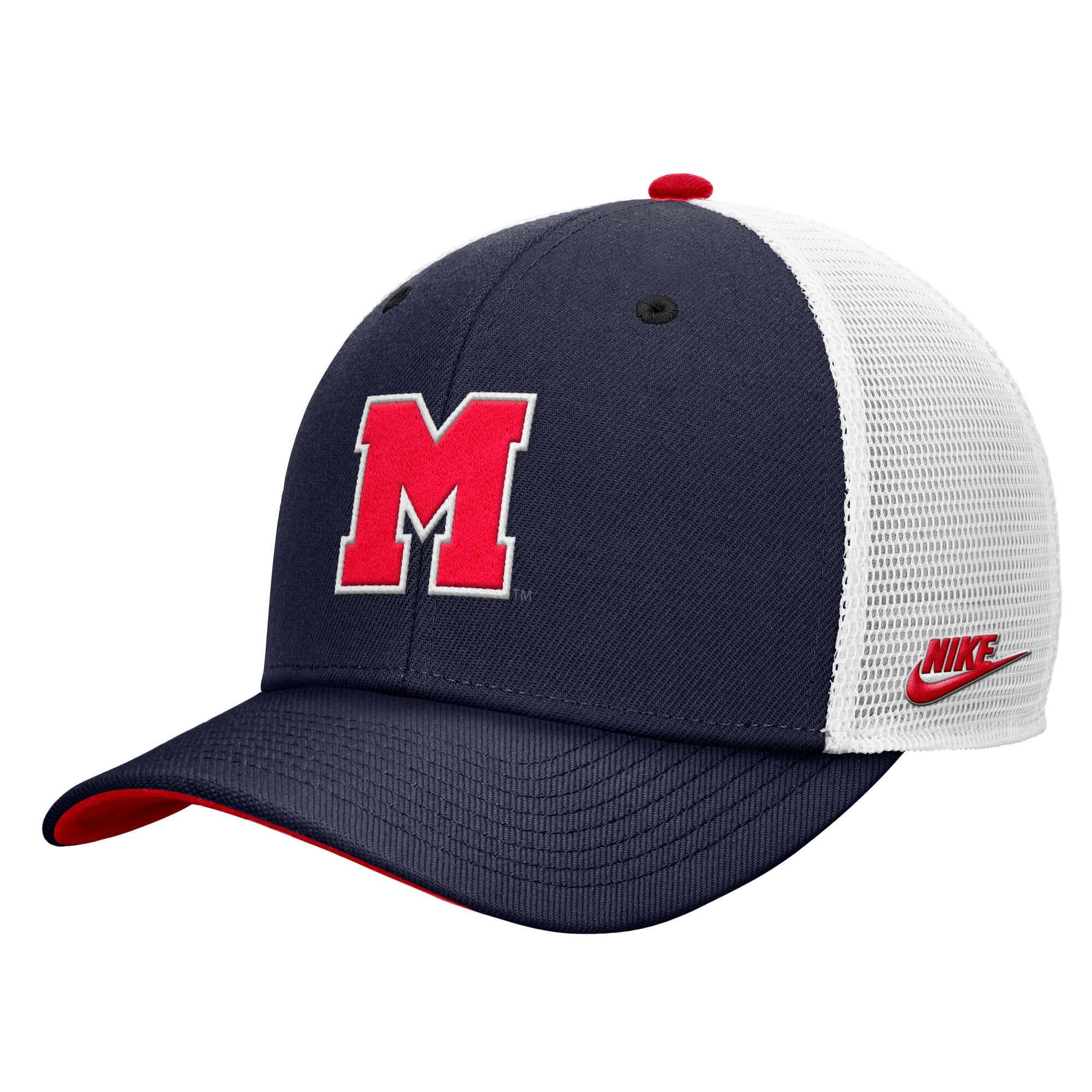 Casquette trucker ajustable Nike Ole Miss Rebels Legacy Mascot bleu marine pour homme