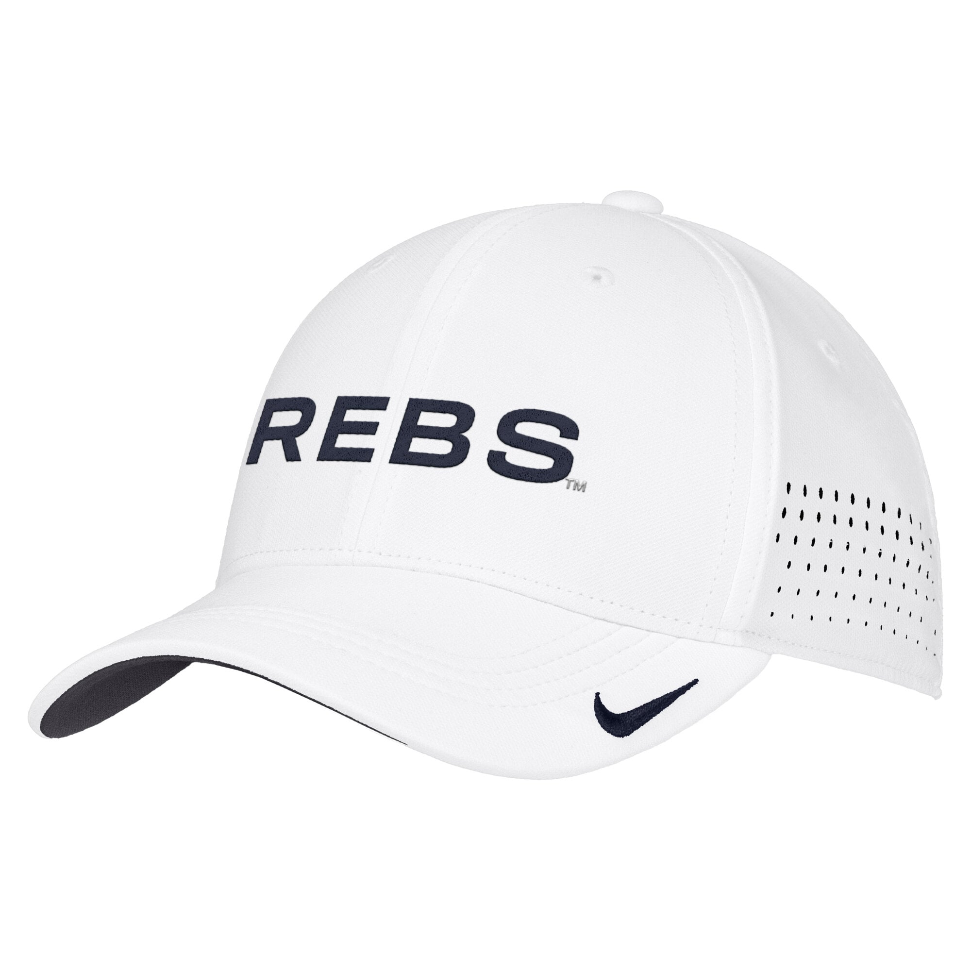 Casquette Nike blanche Ole Miss Rebels 2026 On-Field AeroBill SwooshFlex Dri-FIT pour homme