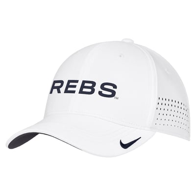 Ole Miss Rebels Nike 2026 On-Field AeroBill SwooshFlex Dri-FIT Hat - White