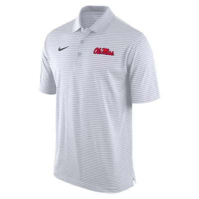 Polo Nike Dri-FIT Tour Stripe Ole Miss Rebels - Blanc
