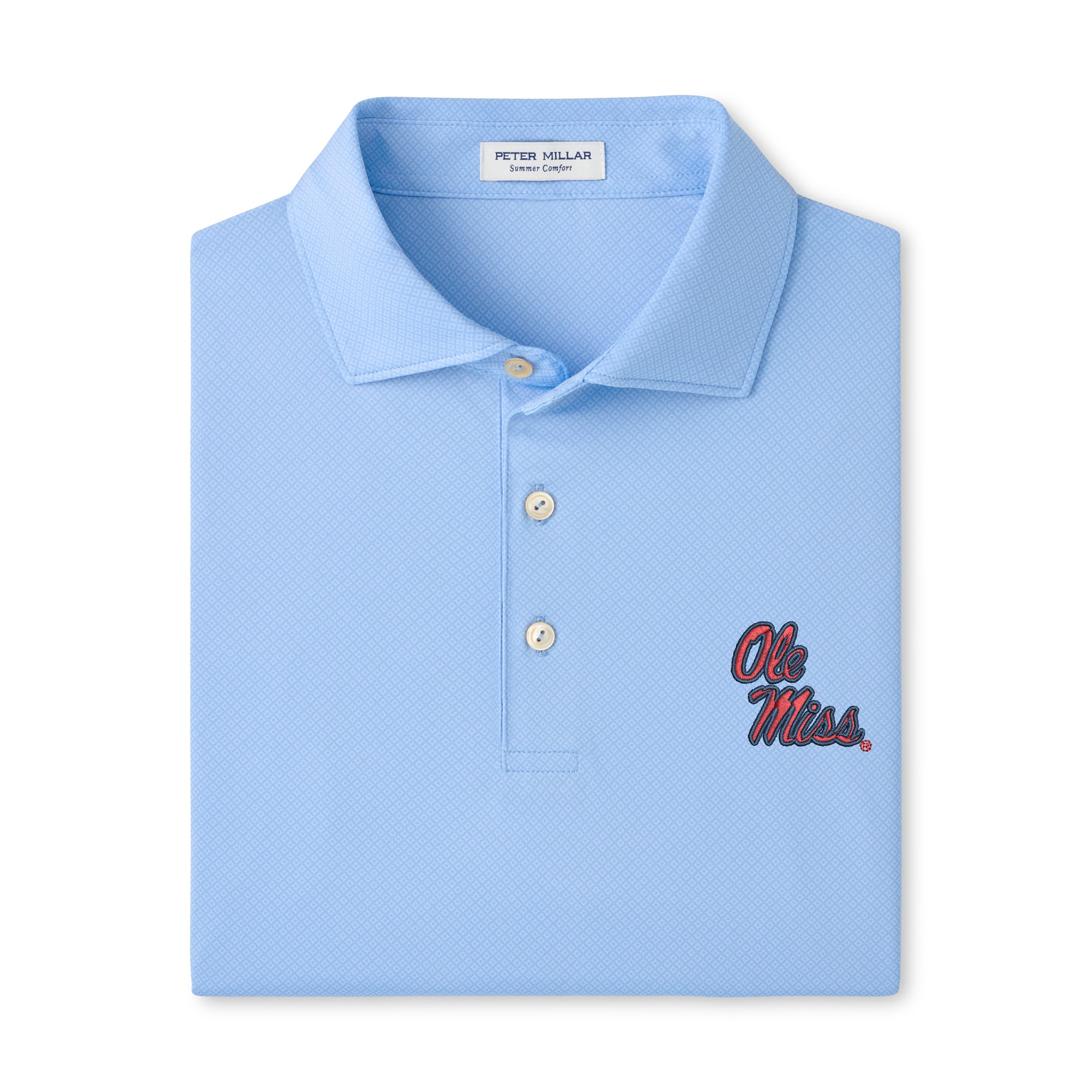 Polo Peter Millar Ole Miss Rebels Hugo Performance Jersey bleu clair pour homme