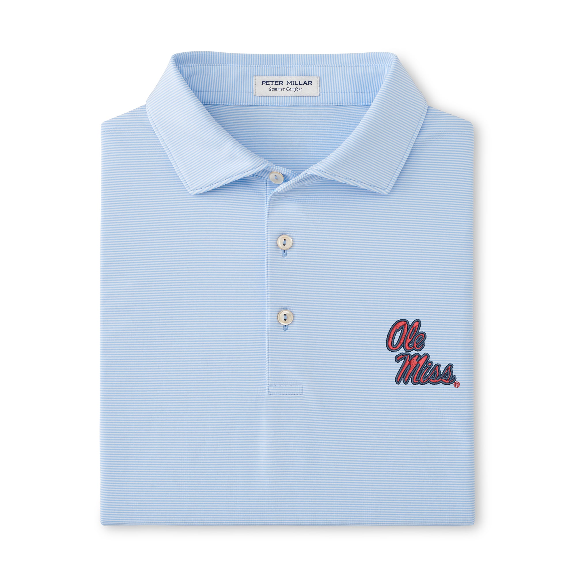 Polo de performance Peter Millar Ole Miss Rebels Jubilee bleu clair pour homme