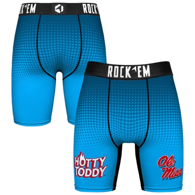  Ole Miss Rebels Rock Em Slogan Boxer Briefs - Light Blue
