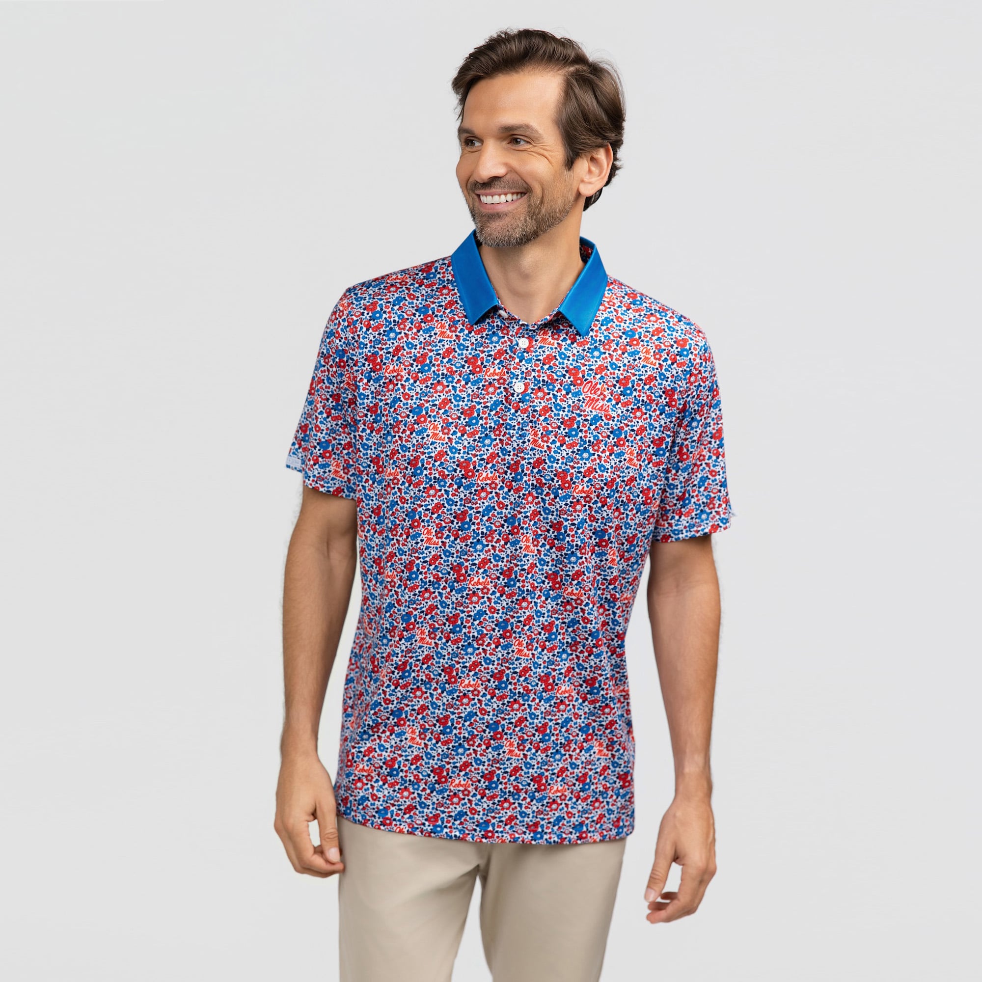 Polo Teddy Smith & Quinn bleu poudré Ole Miss Rebels Poppies pour homme