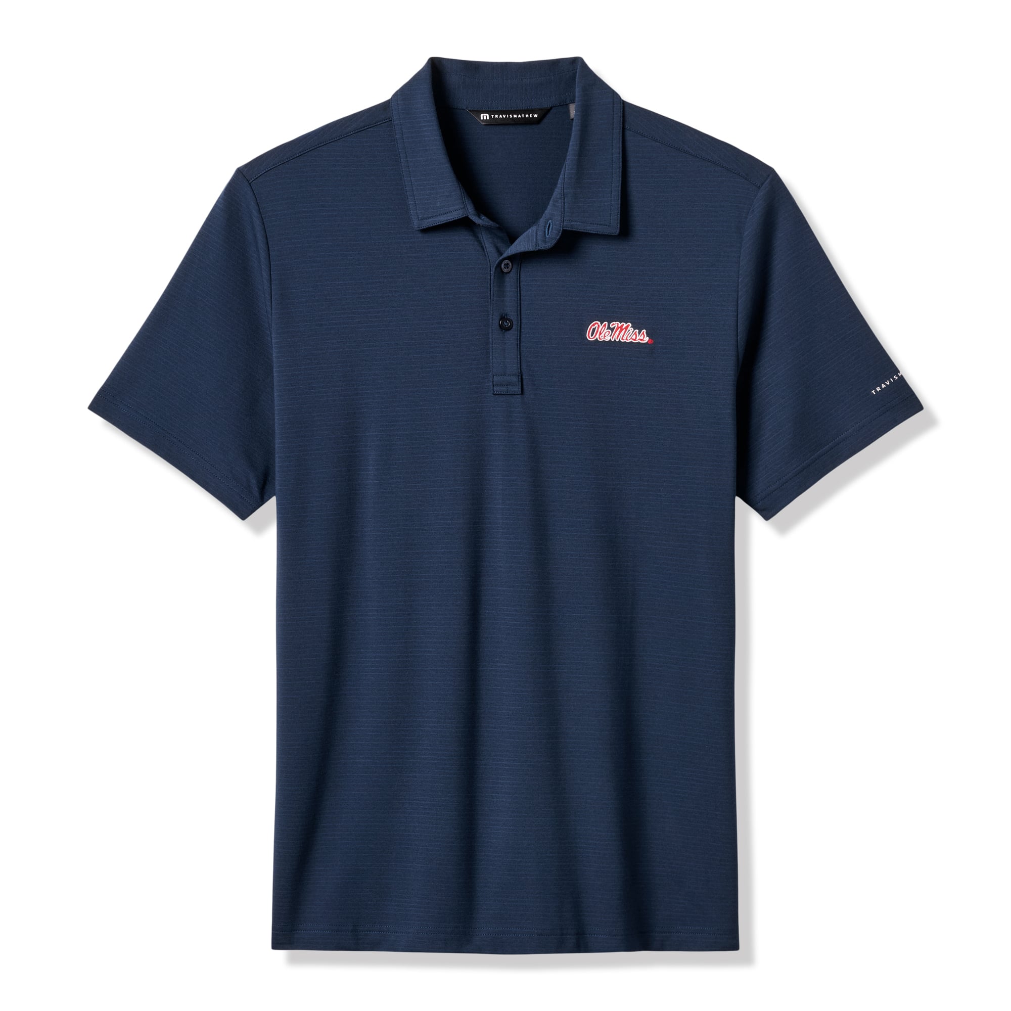 Polo homme TravisMathew Navy Ole Miss Rebels Halftime Show Heater en mélange de trois matières