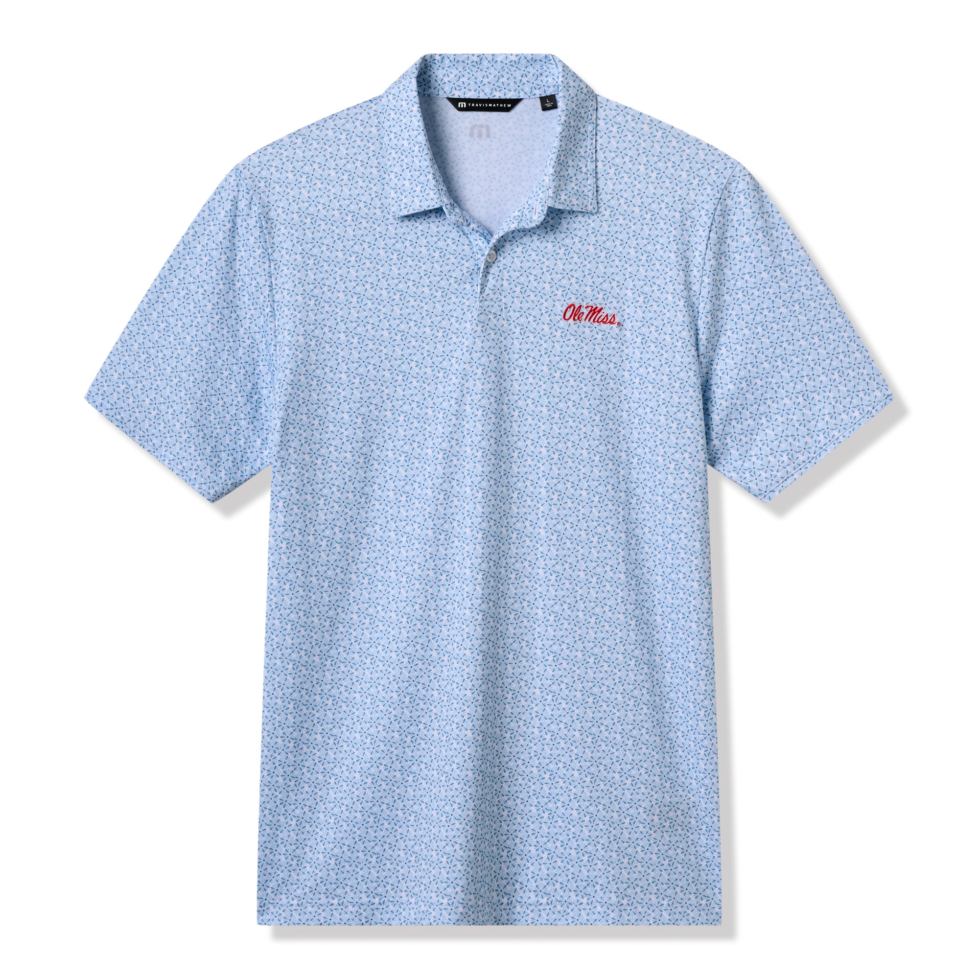 Polo homme TravisMathew blanc/bleu Ole Miss Rebels College Bound en mélange de trois matières
