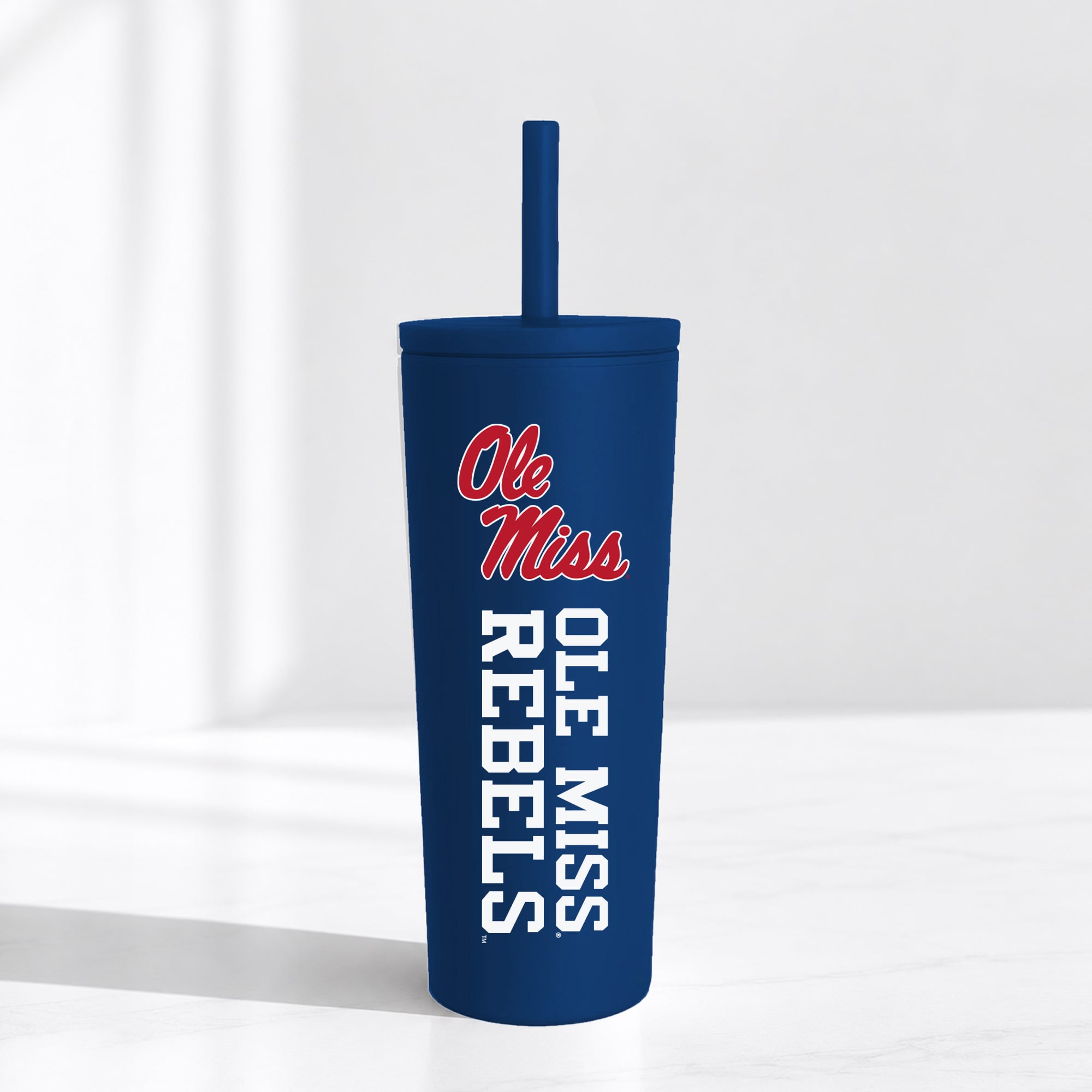 Gobelet isotherme à paille anti-déversement Ole Miss Rebels de 710 ml (24 oz)