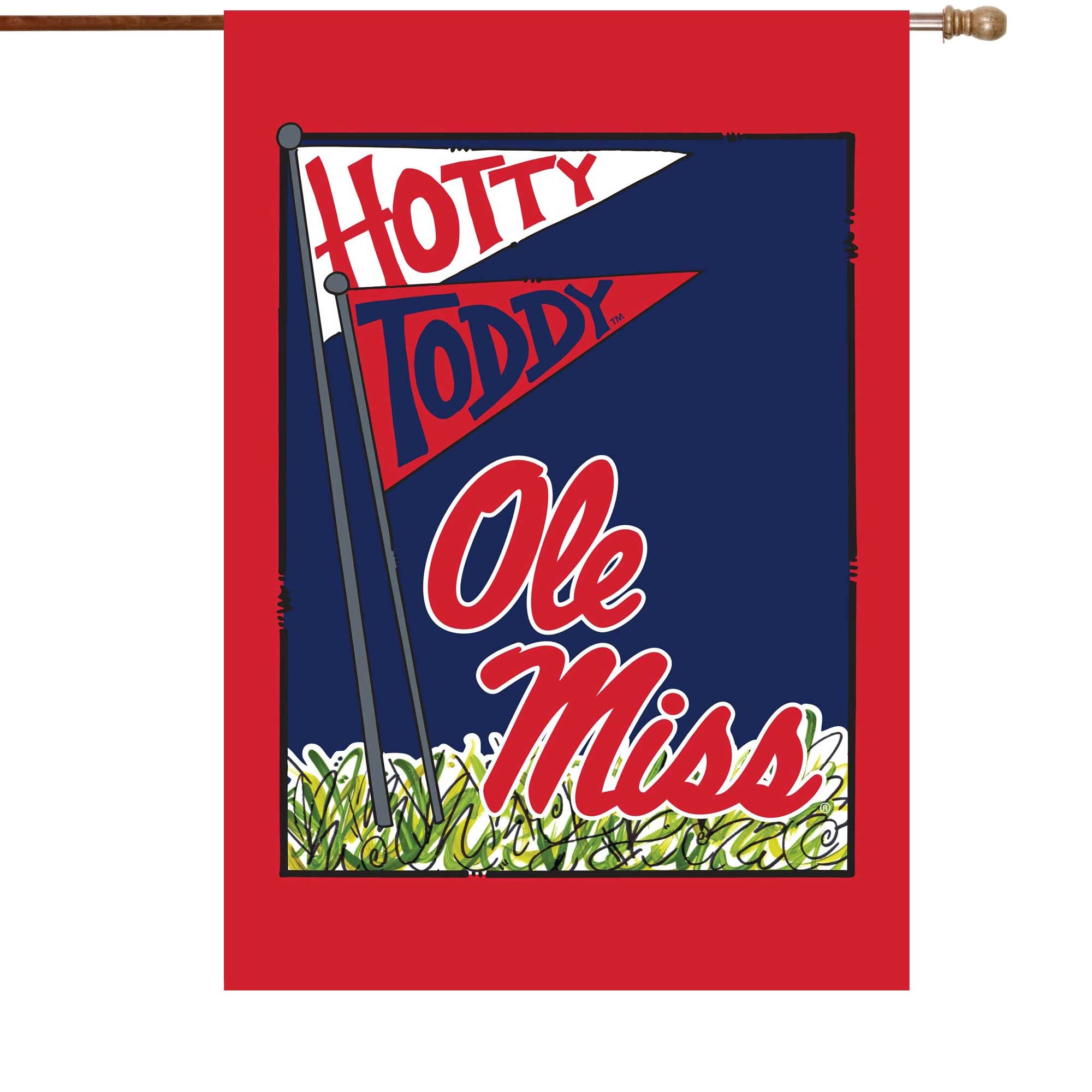 Drapeau de maison double face Ole Miss Rebels 28 po x 40 po