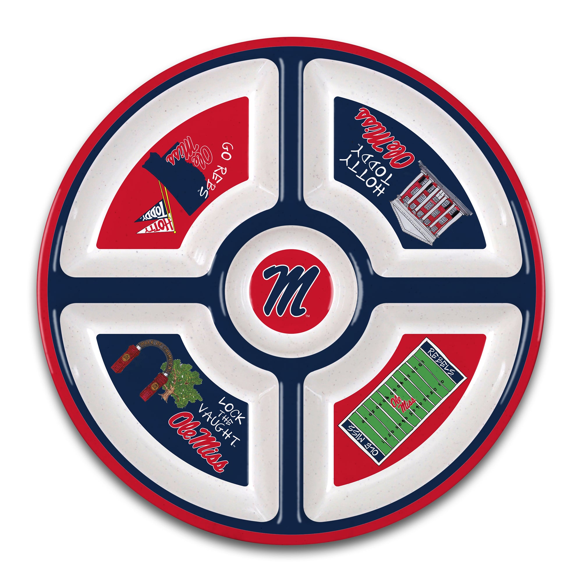 Plateau en mélamine à cinq compartiments Ole Miss Rebels