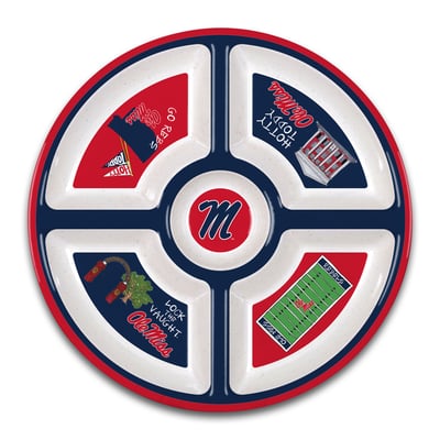 Plateau en mélamine à cinq compartiments Ole Miss Rebels