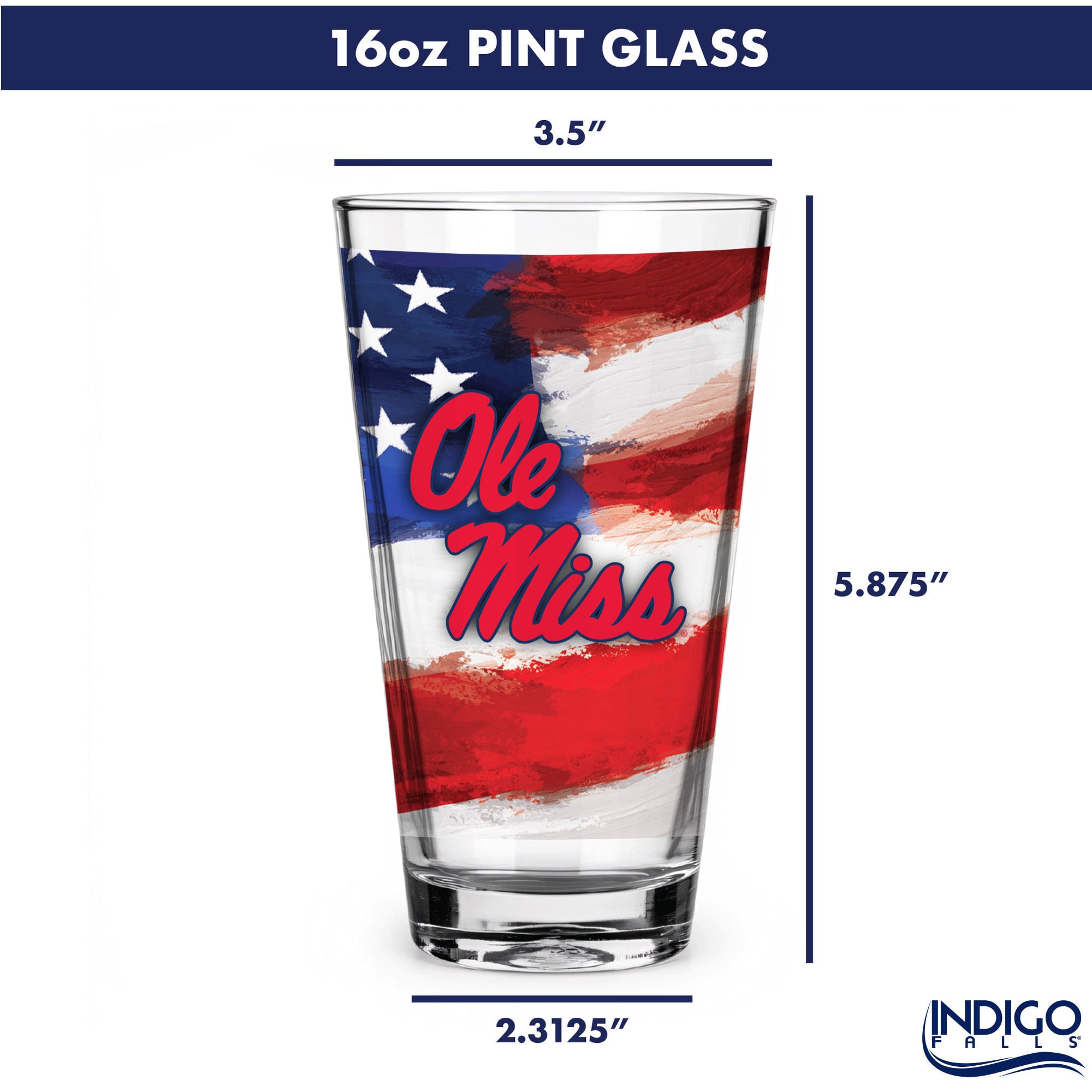 Ole Miss Rebels Two-Pack 16oz. Americana Pint Glass Set