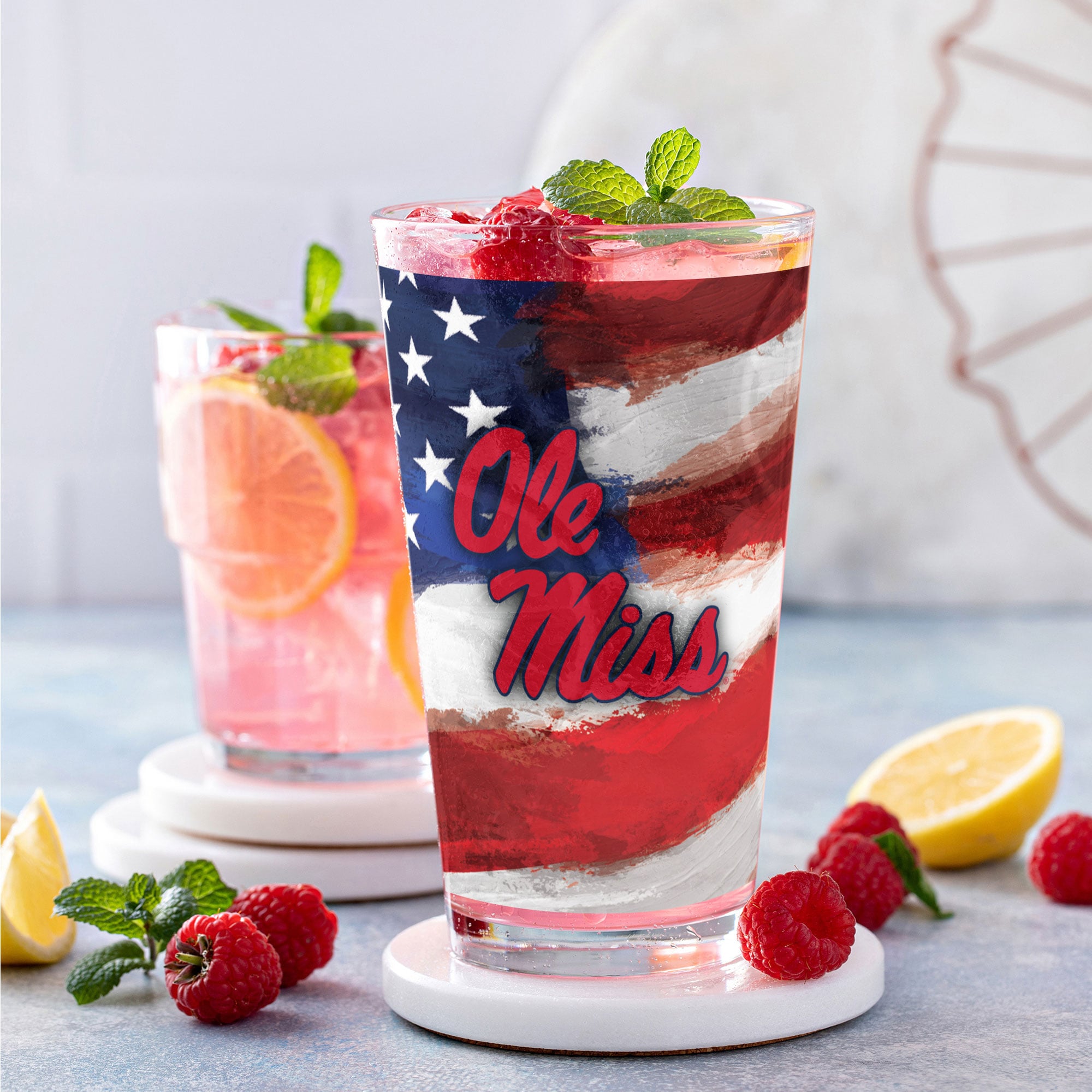 Ole Miss Rebels Two-Pack 16oz. Americana Pint Glass Set