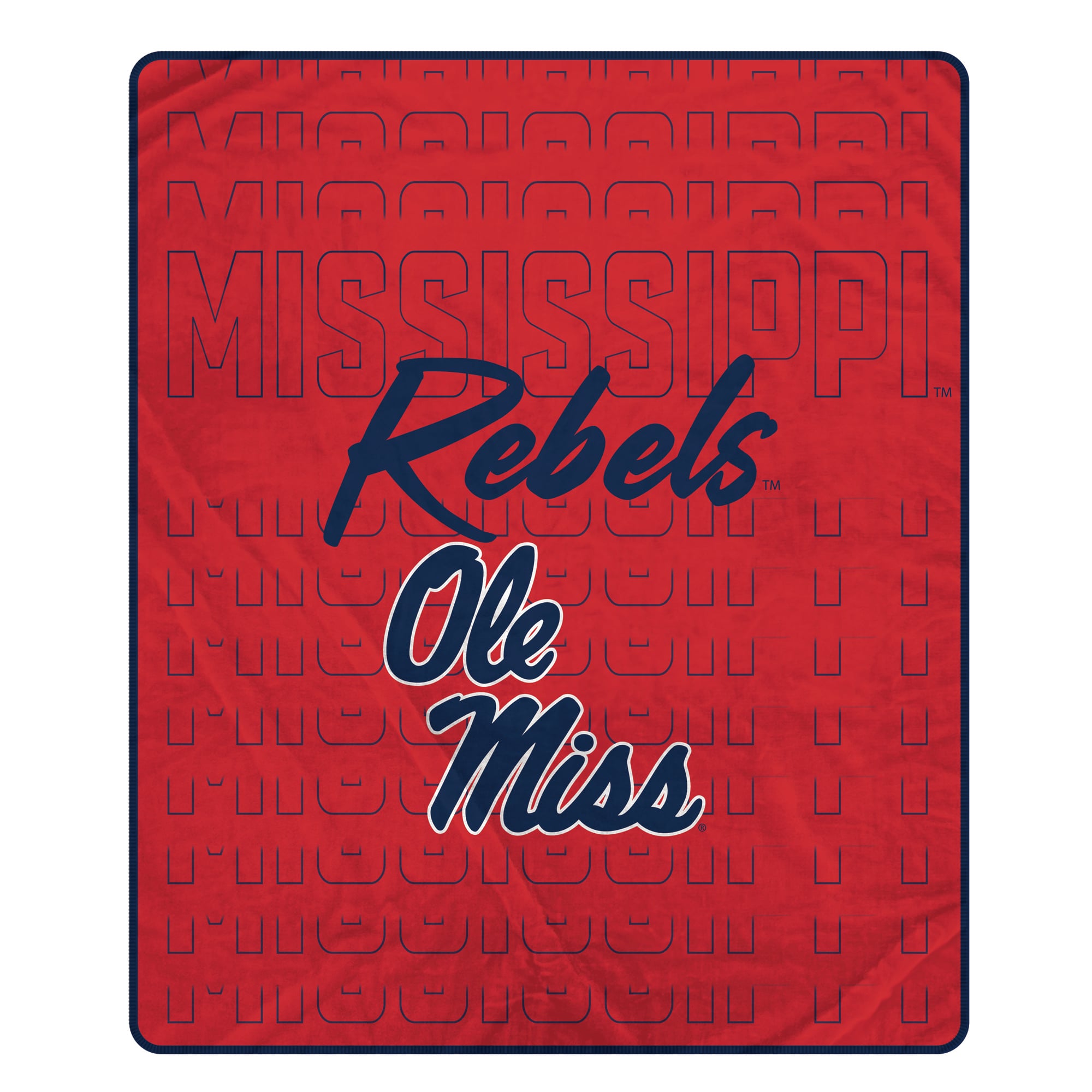 Couverture ultra douce Pegasus Ole Miss Rebels Echo Script Fade 50" x 60"