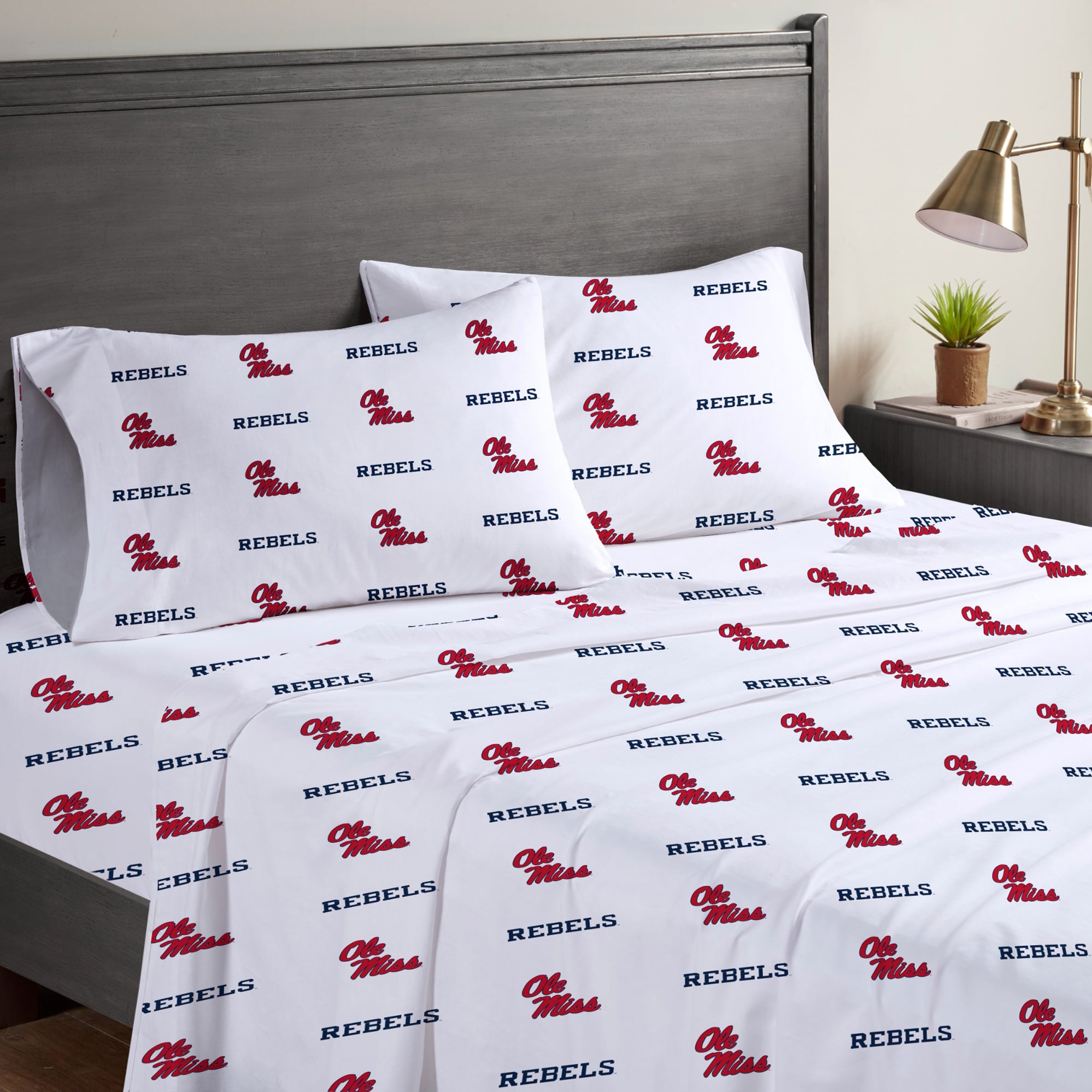 Pegasus Ole Miss Rebels Four-Piece Queen Sheet Set
