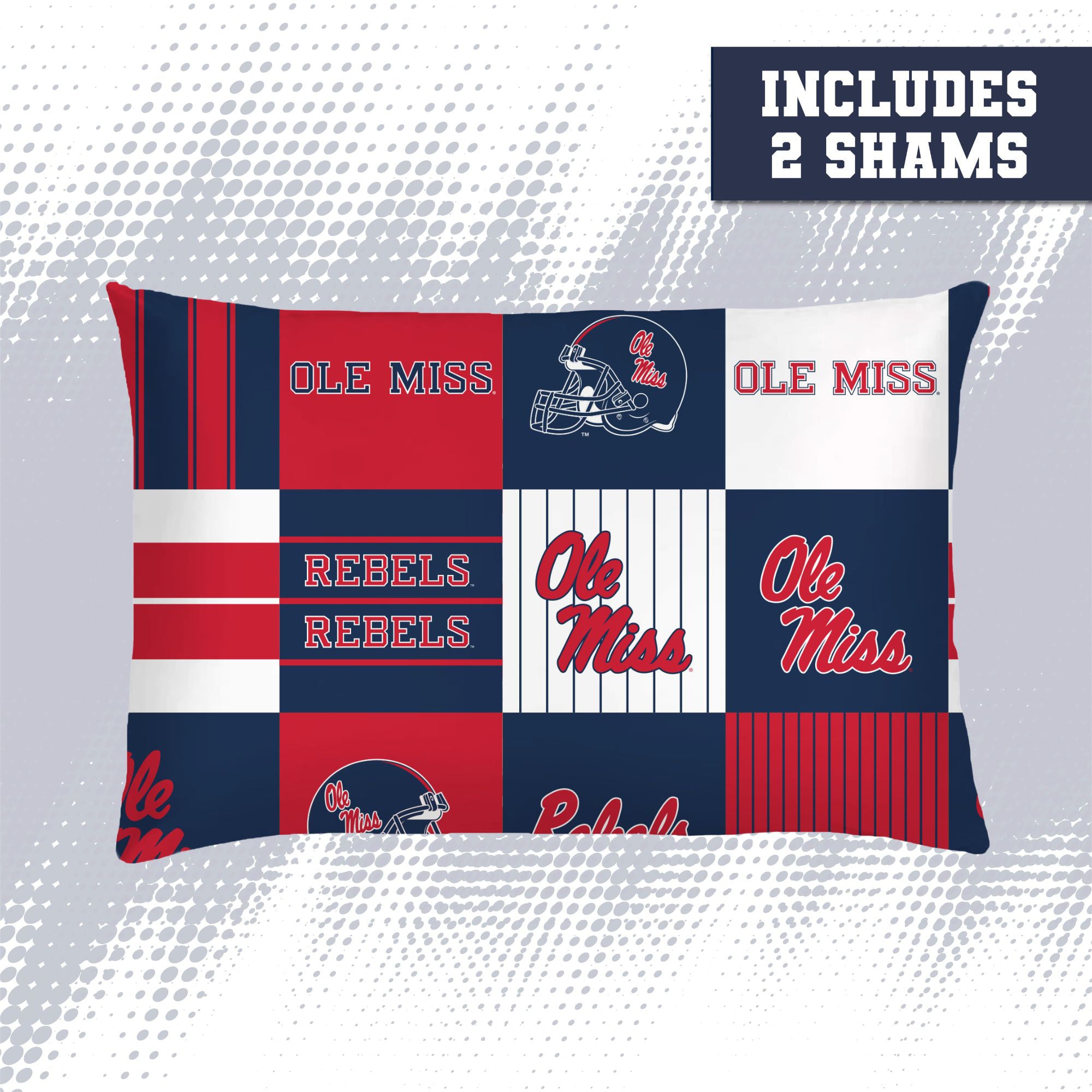 Pegasus Ole Miss Rebels Patchwork Plaid Three-Piece Full/Queen Bed in a Bag Set