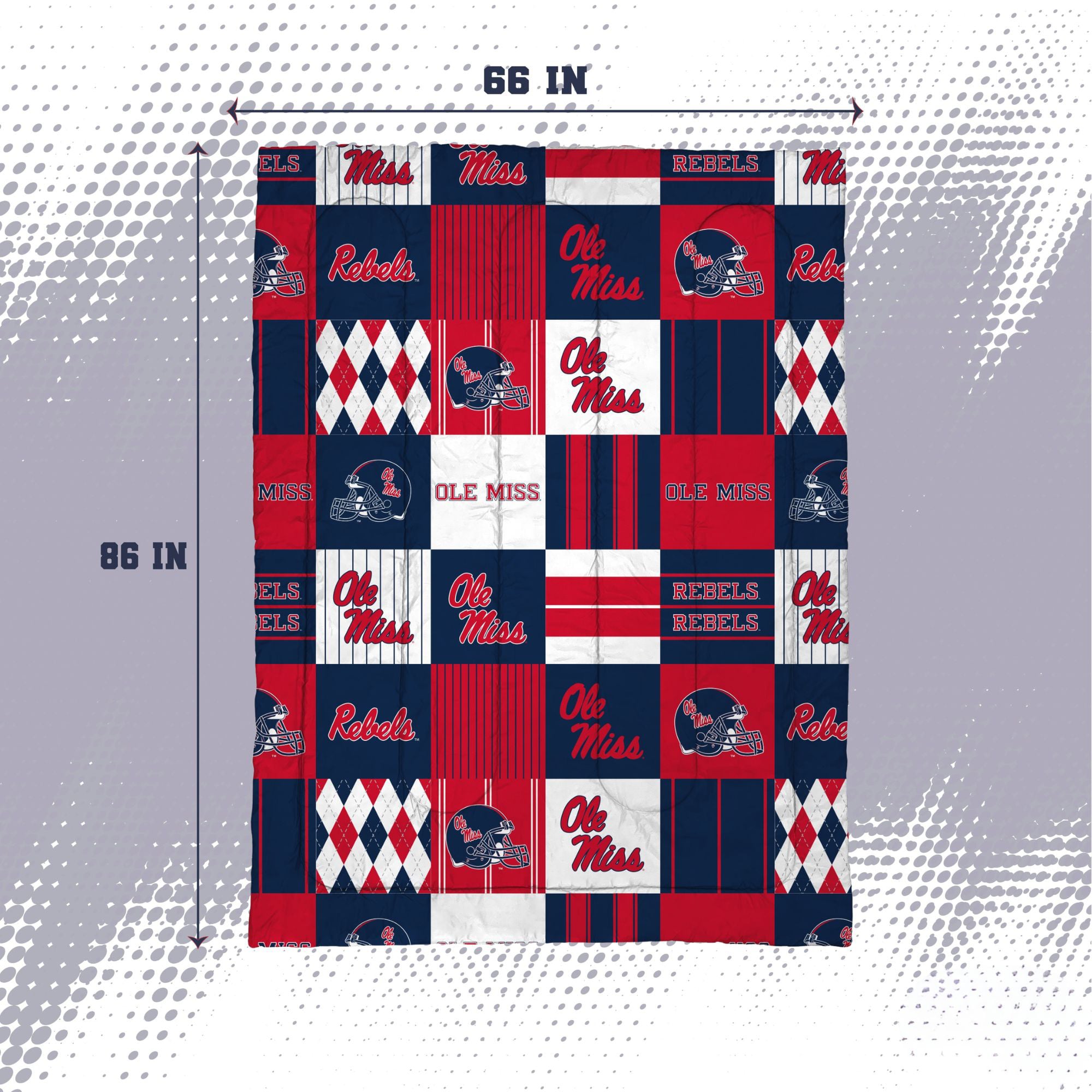 Pegasus Ole Miss Rebels Patchwork Plaid Two-Piece Twin/Twin XL Bed in a Bag Set