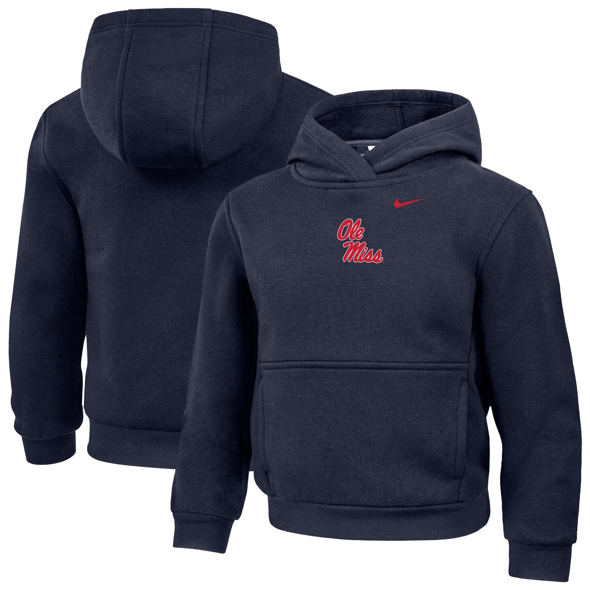 Sweat à capuche Nike Ole Miss Rebels bleu marine pour enfants d'âge préscolaire