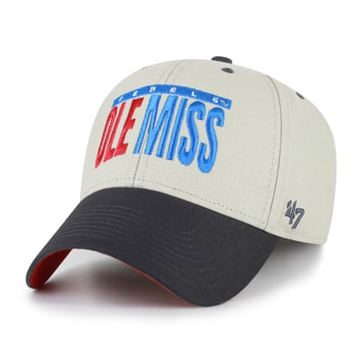 Casquette unisexe Ole Miss Rebels '47 MVP à demi-caractères, ajustable - Gris/Noir