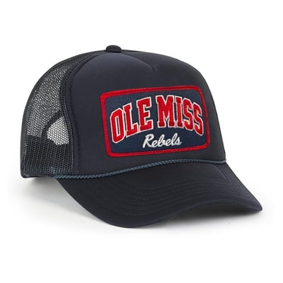 Ole Miss Rebels Aviator Nation Unisex Vintage Low Rise Adjustable Trucker Hat - Navy