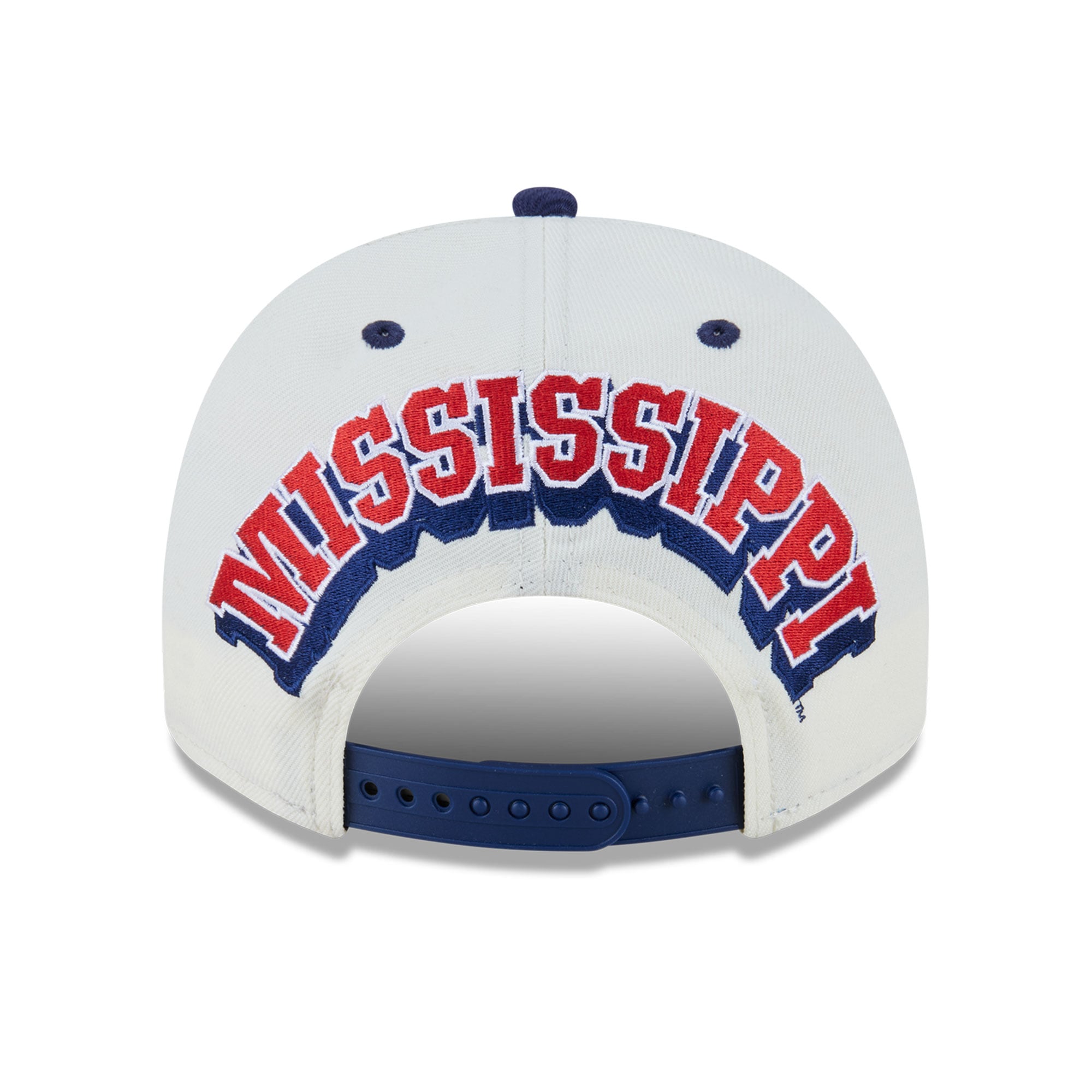 Casquette unisexe New Era blanche/marine Ole Miss Rebels 9FIFTY à fermeture snapback A-Frame