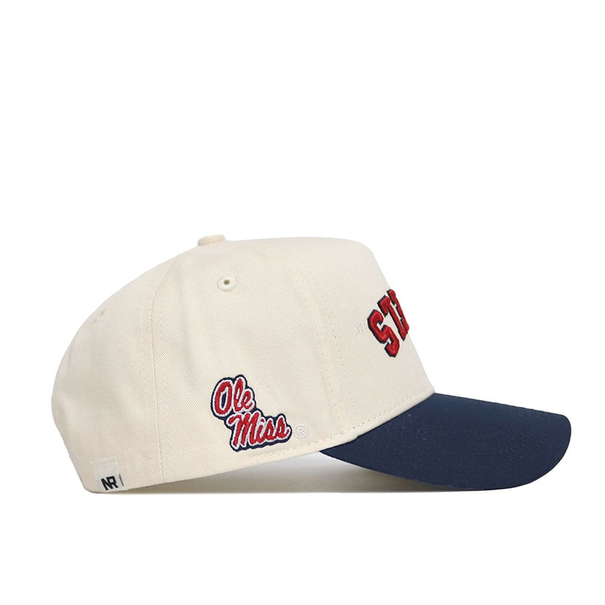 Casquette unisexe No Rivals Natural/Navy Ole Miss Rebels Upside Down Classic Colors ajustable