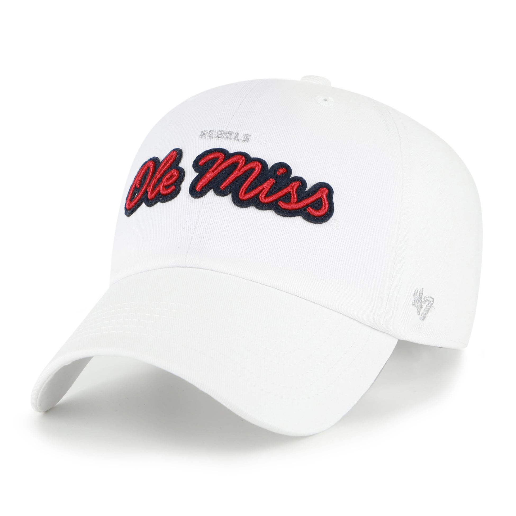 Casquette ajustable « 47 White Ole Miss Rebels Trendy Script Clean Up » pour femme