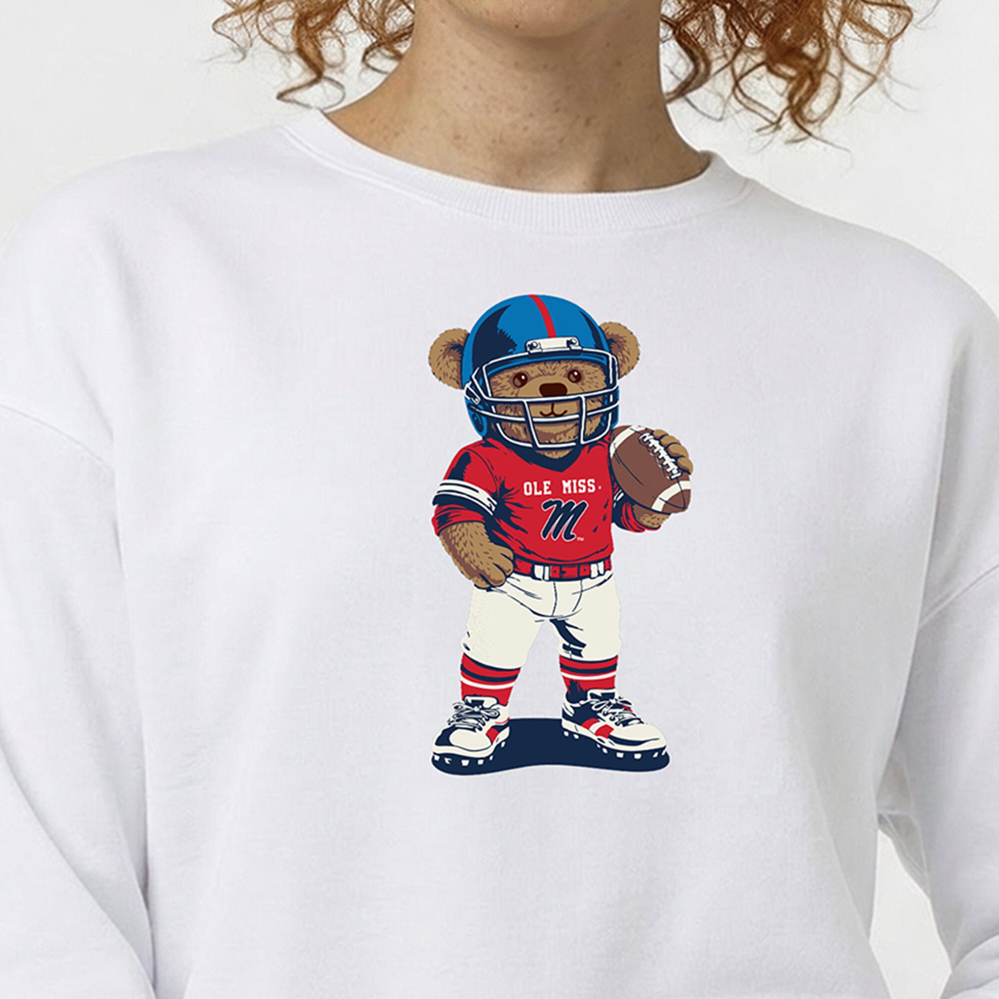 Sweat-shirt ours en peluche Champion White Ole Miss Rebels pour femmes