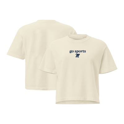 Ole Miss Rebels Comfort Colors Women's Go Sports Cropped T-Shirt - Cream