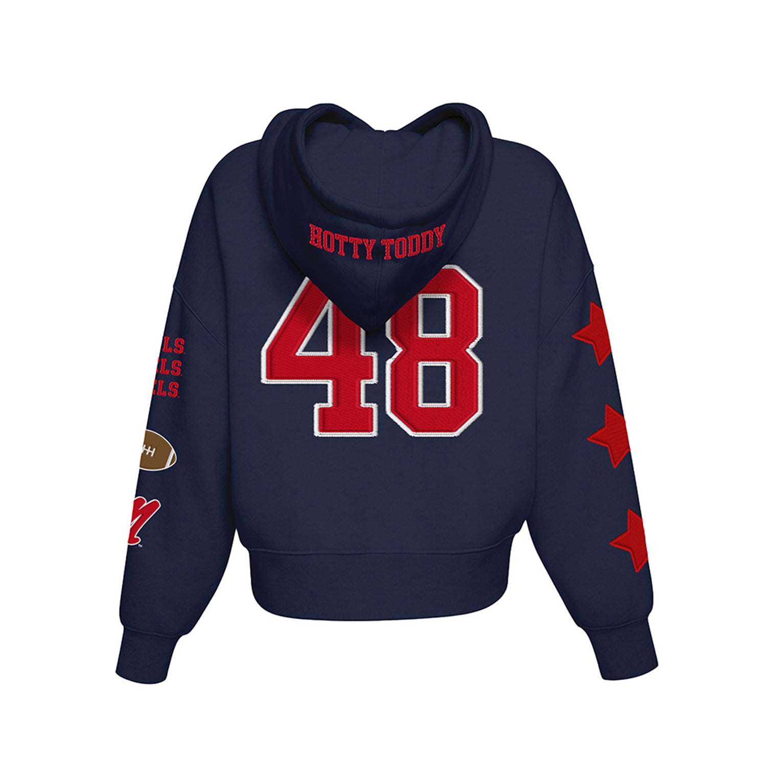 Sweat à capuche court Ole Miss Rebels bleu marine pour femme de la marque Hype and Vice